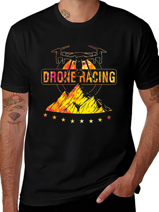 Drone Racing Graphic T-Shirt - Mens Black Tee