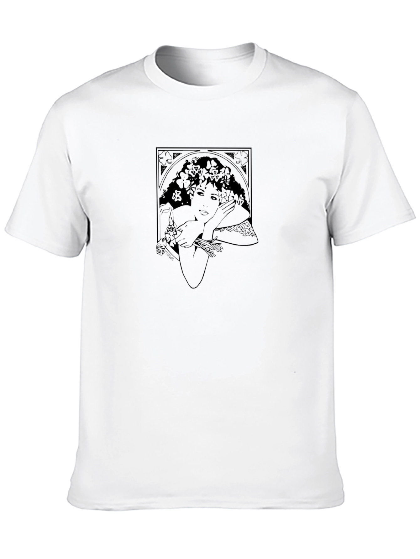 Art Nouveau Woman Graphic T-Shirt - Black
