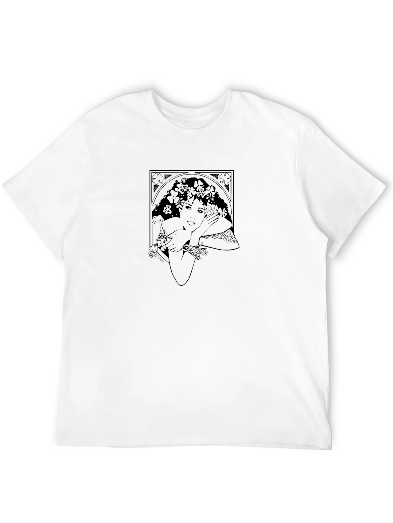 Art Nouveau Woman Graphic T-Shirt - Black