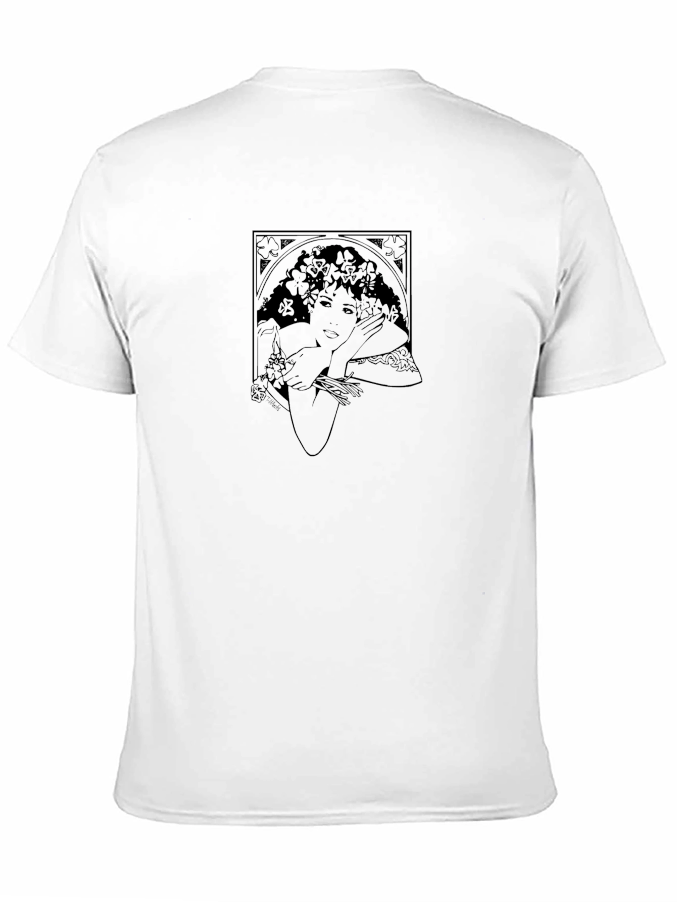 Art Nouveau Woman Graphic T-Shirt - Black