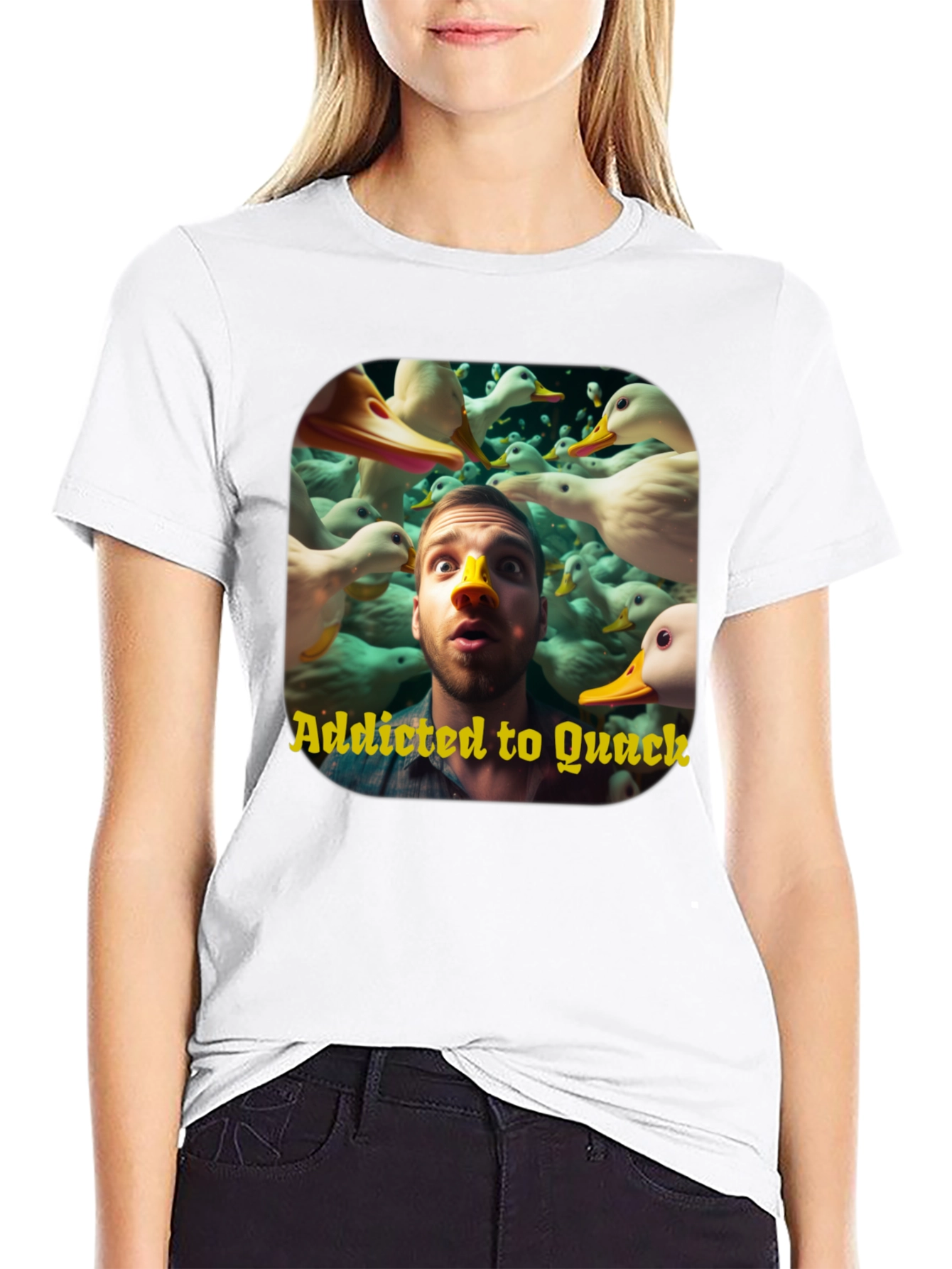 Addicted to Quack Graphic Tee - Duck Lover T-Shirt
