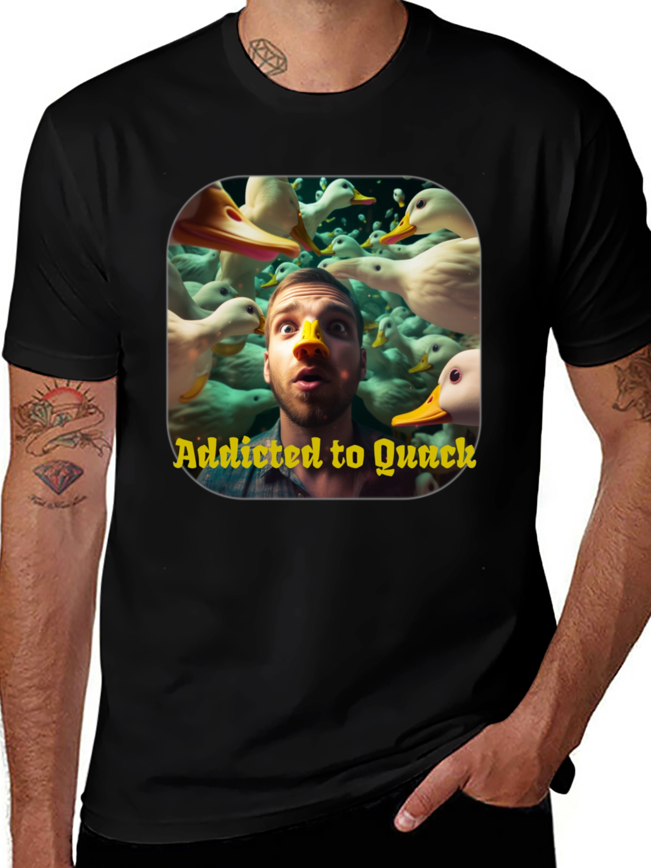 Addicted to Quack Graphic Tee - Duck Lover T-Shirt