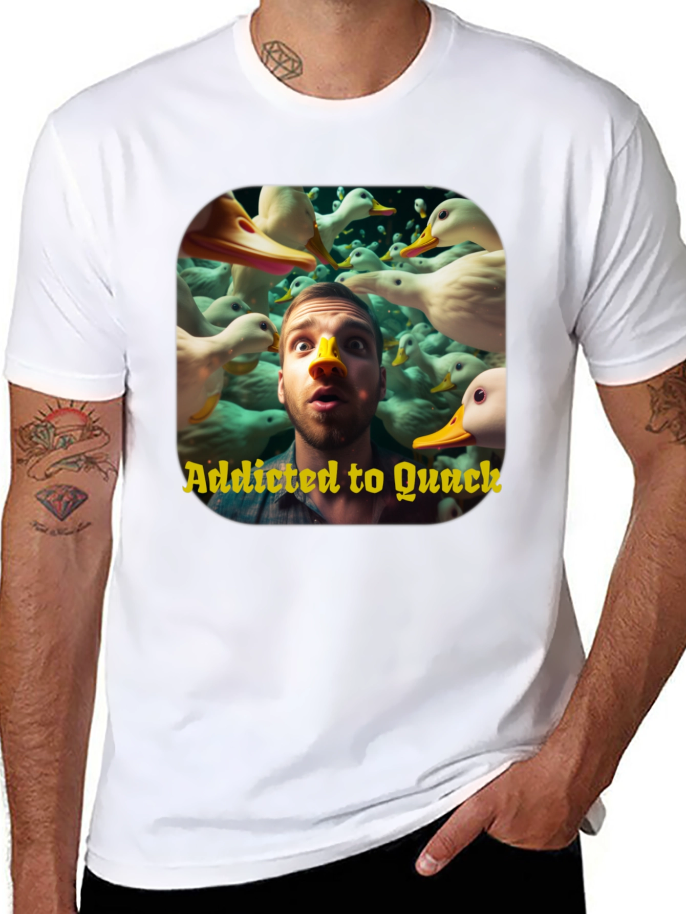 Addicted to Quack Graphic Tee - Duck Lover T-Shirt