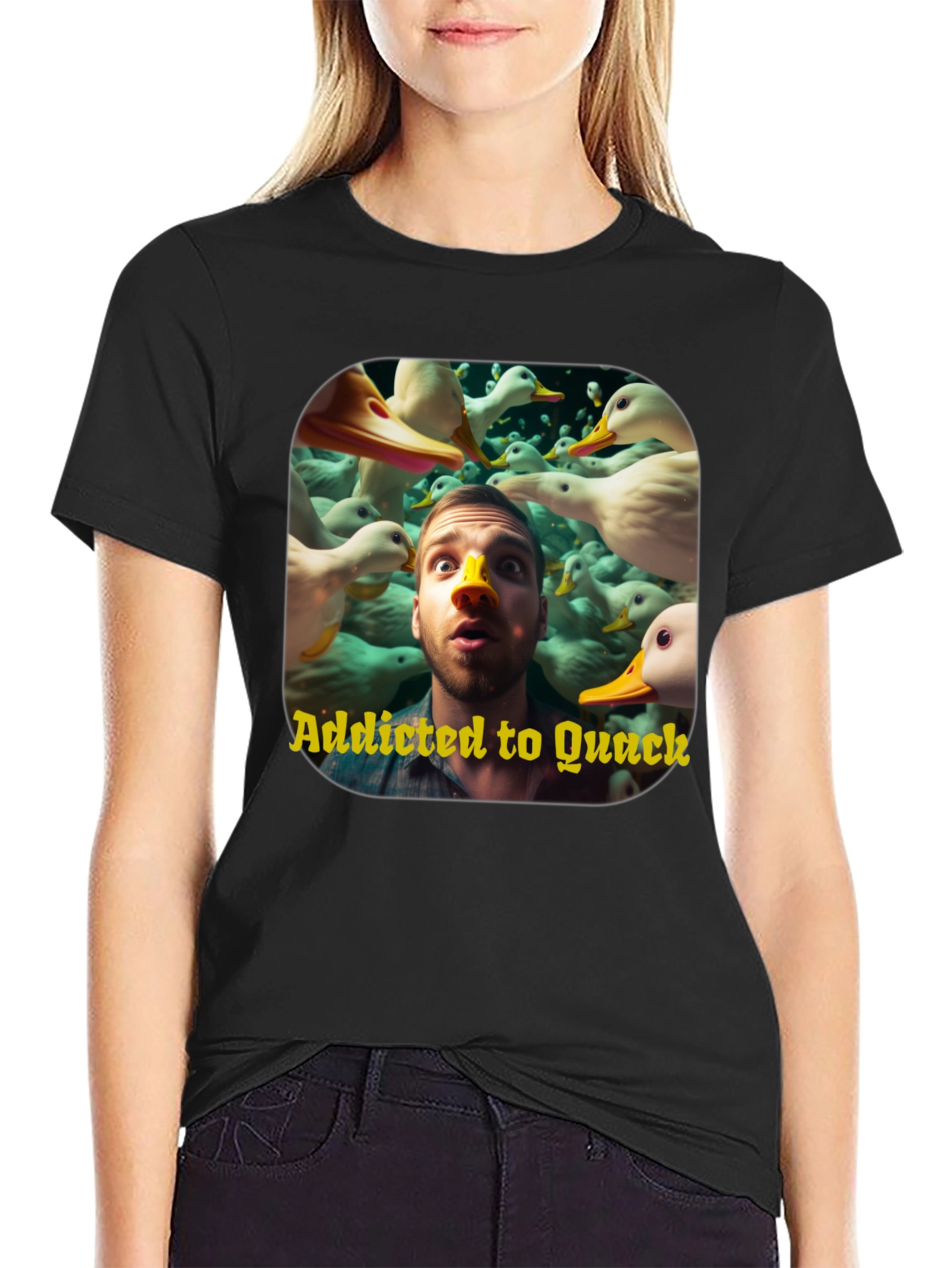Addicted to Quack Graphic Tee - Duck Lover T-Shirt