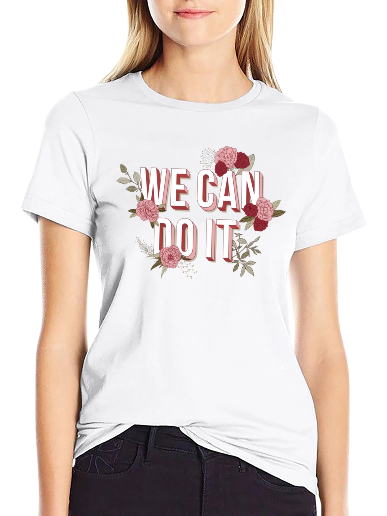 We Can Do It Floral Graphic Tee