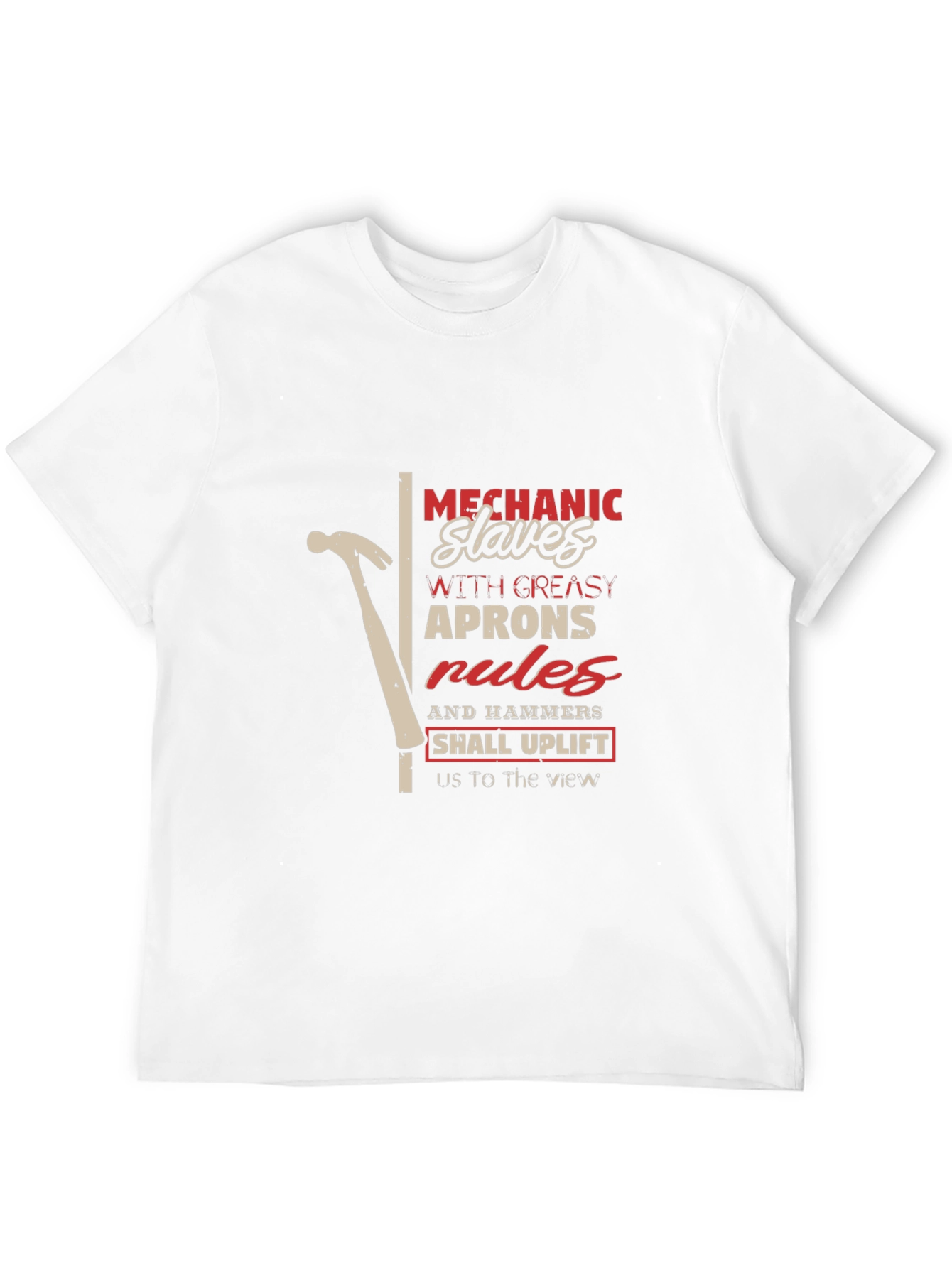 Mechanics Hammer & Slogan Graphic Tee - Black