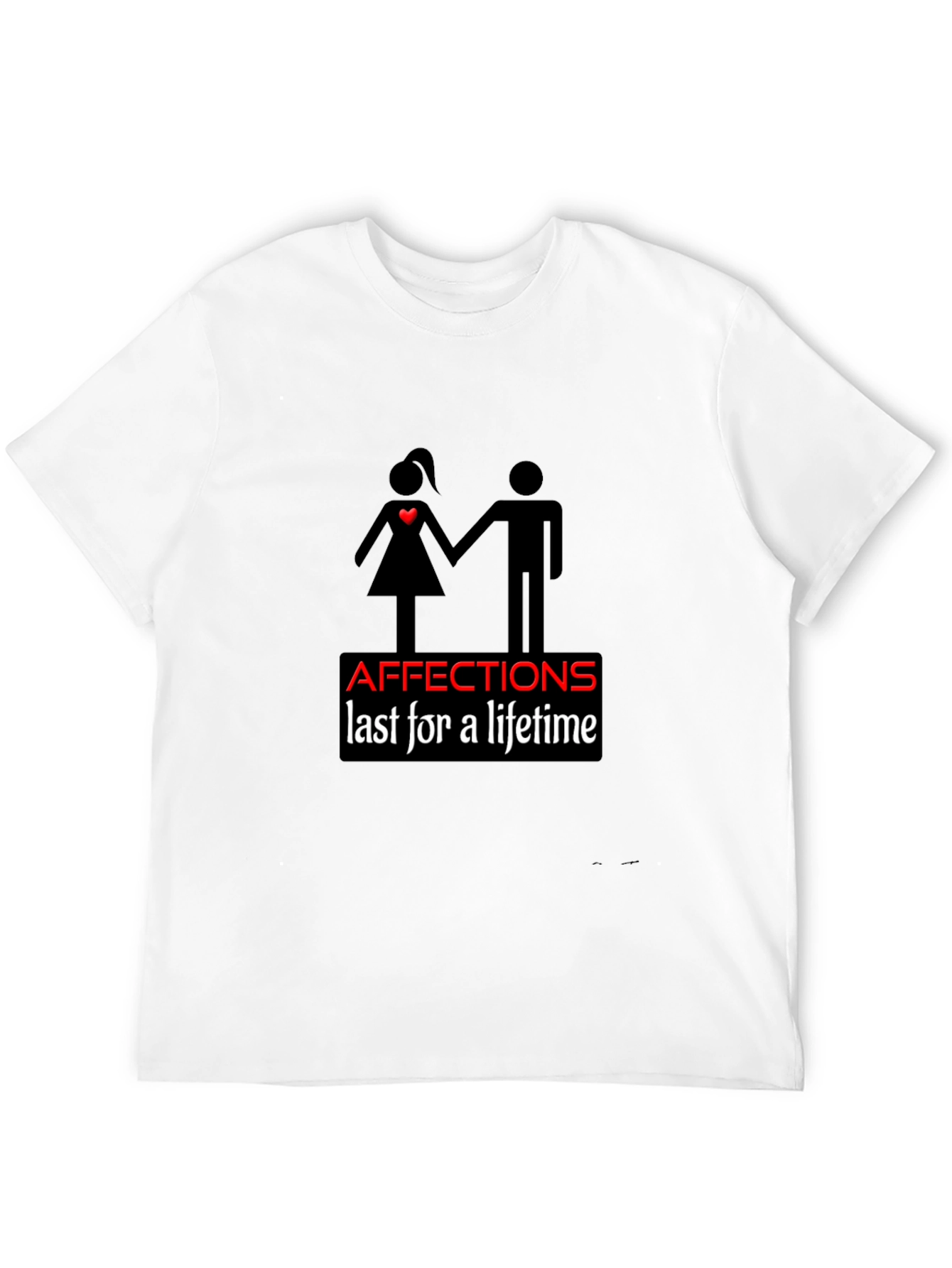 Affection Lasts a Lifetime Graphic Black T-Shirt