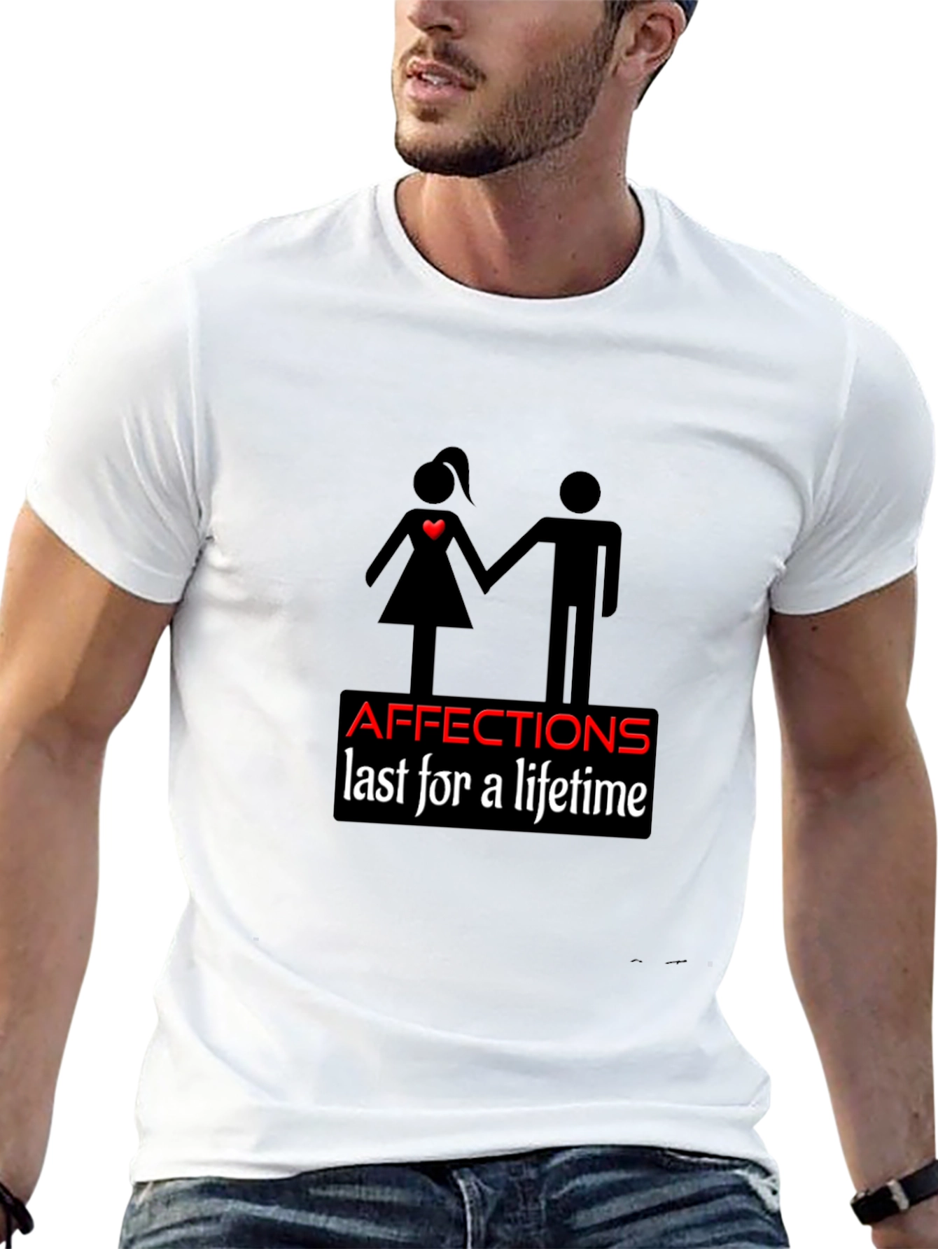 Affection Lasts a Lifetime Graphic Black T-Shirt