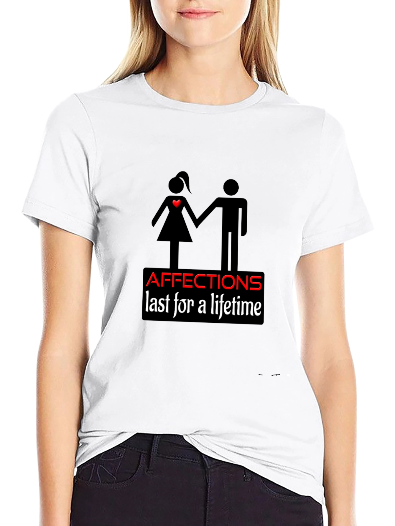 Affection Lasts a Lifetime Graphic Black T-Shirt