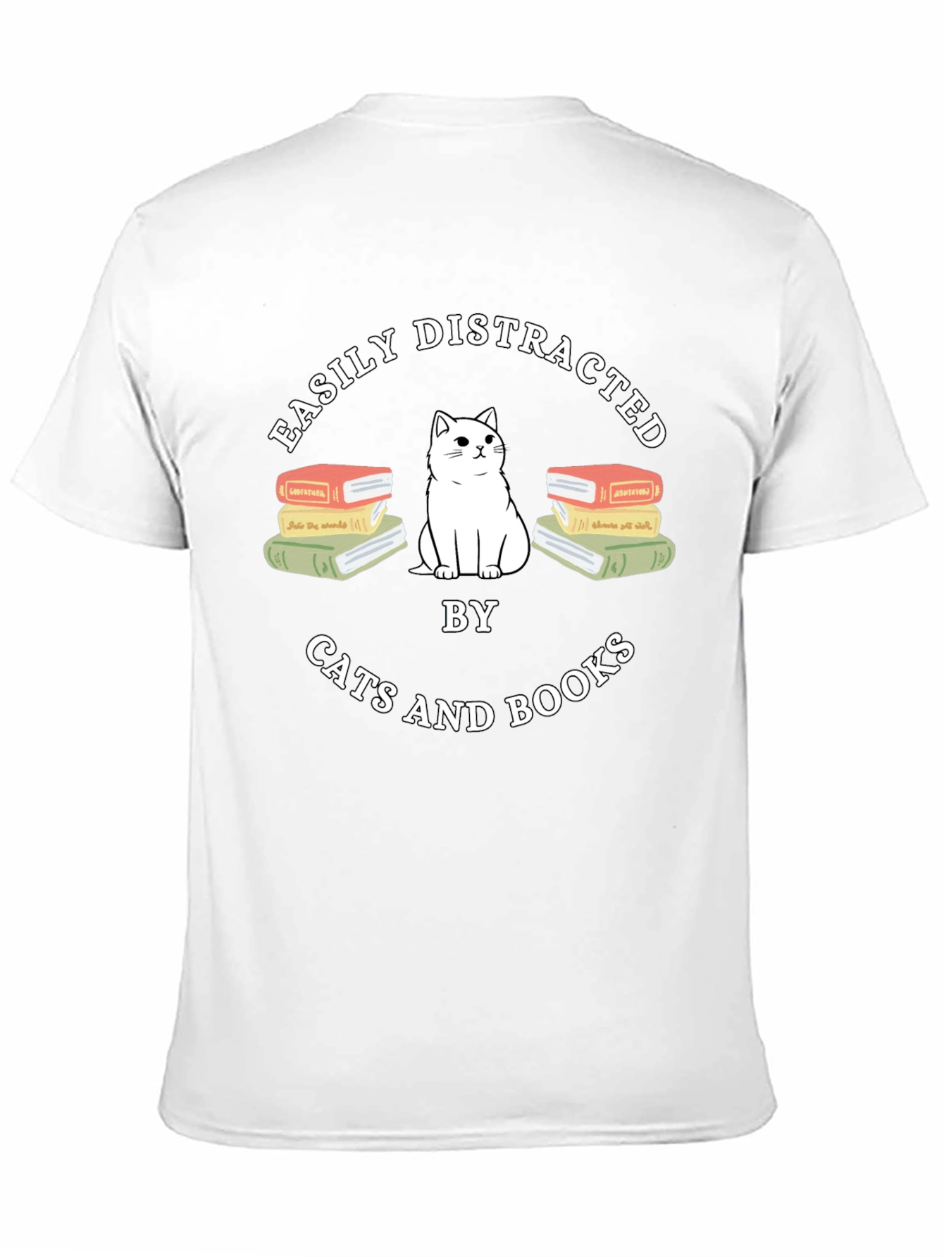 Easily Distracted by Cats and Books T-Shirt