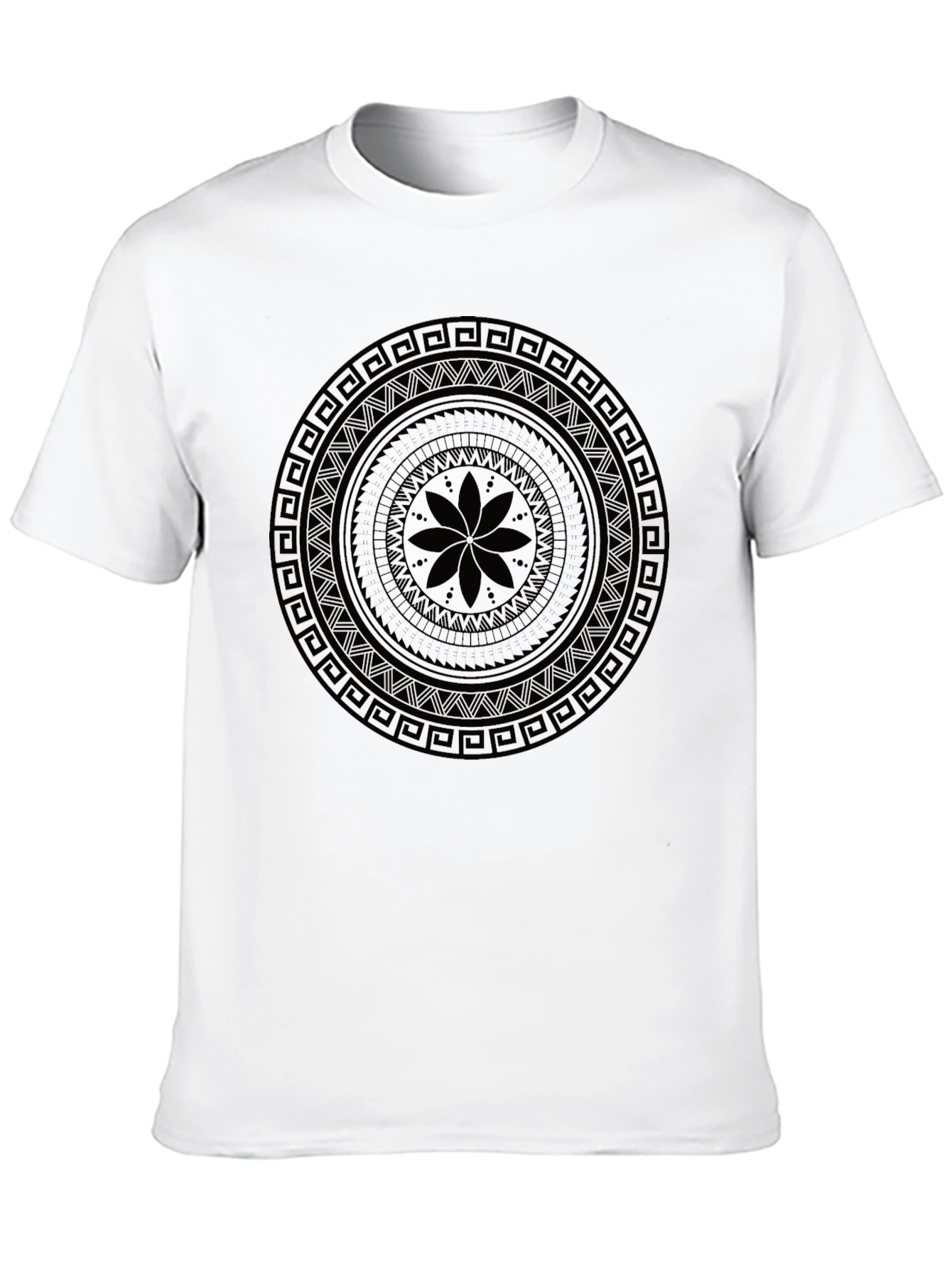 Mens Black Graphic Mandala T-Shirt