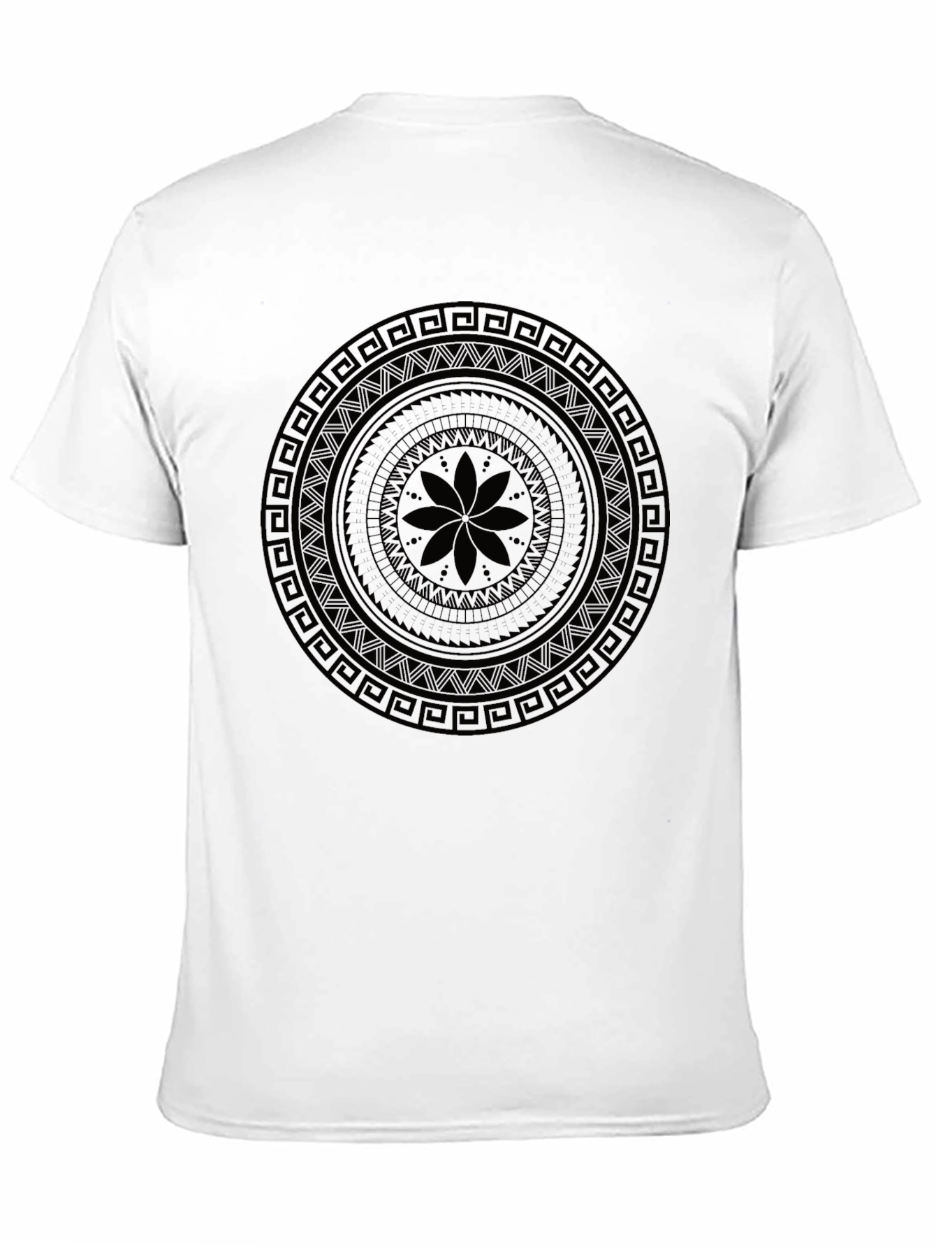 Mens Black Graphic Mandala T-Shirt