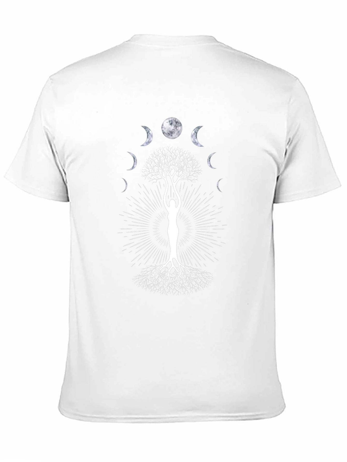 Moon Phase Tree Graphic Tee - Black Cotton Blend