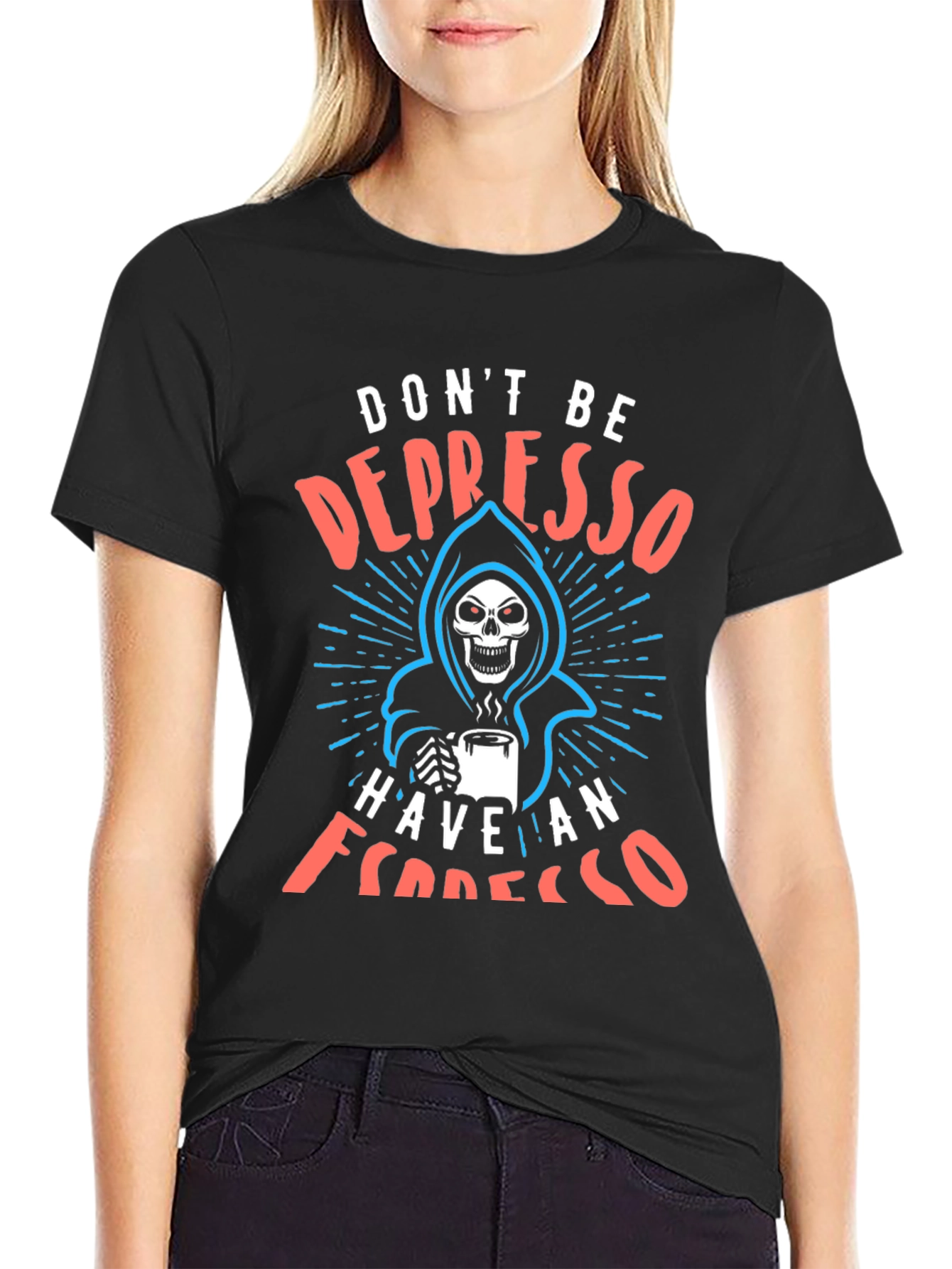 Dont Be Depresso - Espresso Grim Reaper T-Shirt