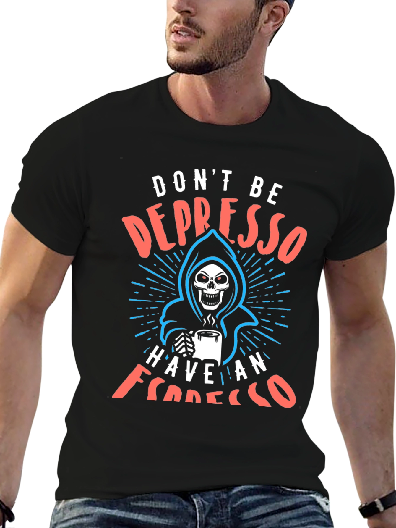 Dont Be Depresso - Espresso Grim Reaper T-Shirt