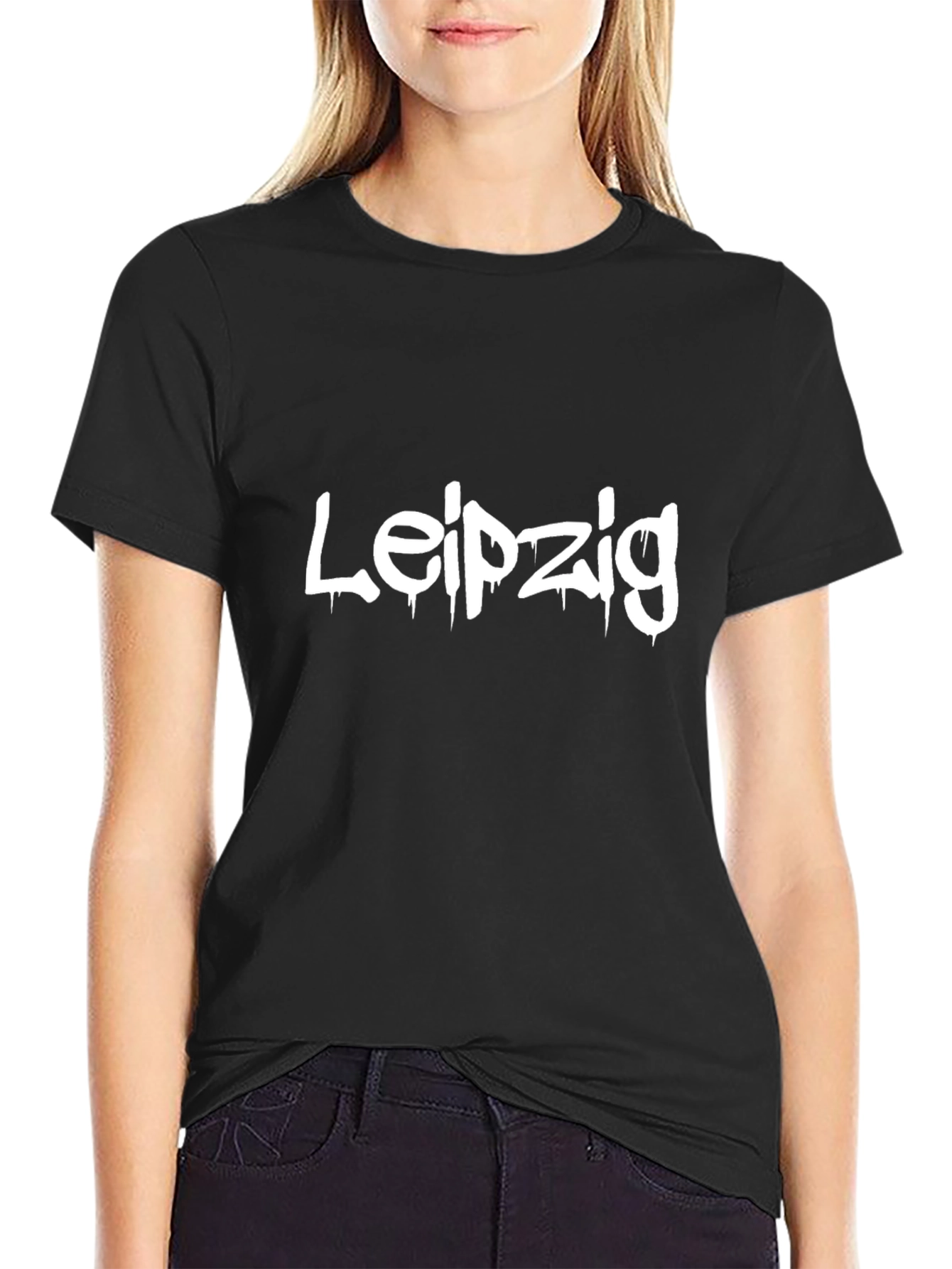 Leipzig Graphic Tee - Black Cotton T-Shirt