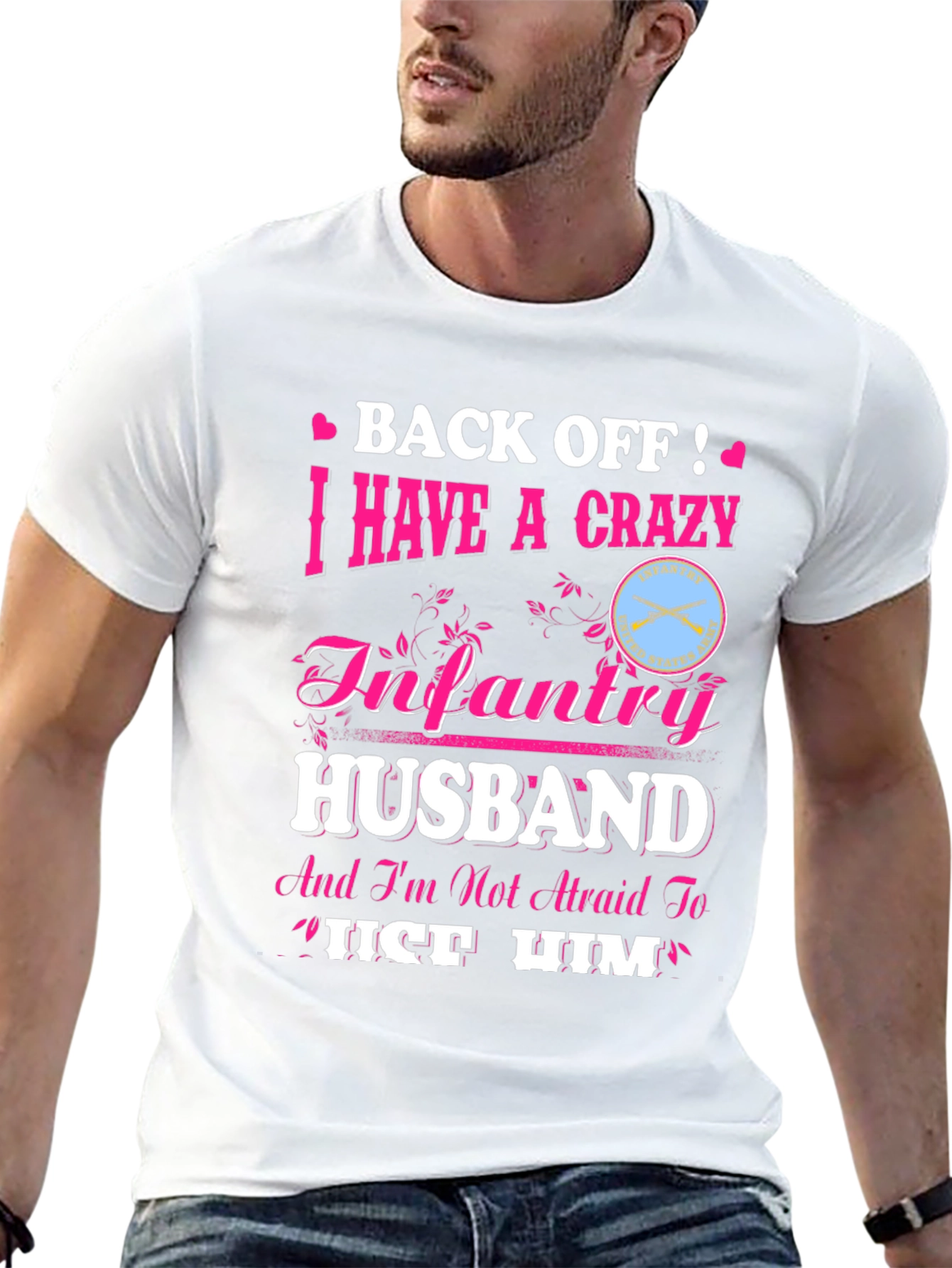 Crazy Infantry Husband Novelty Graphic Tee