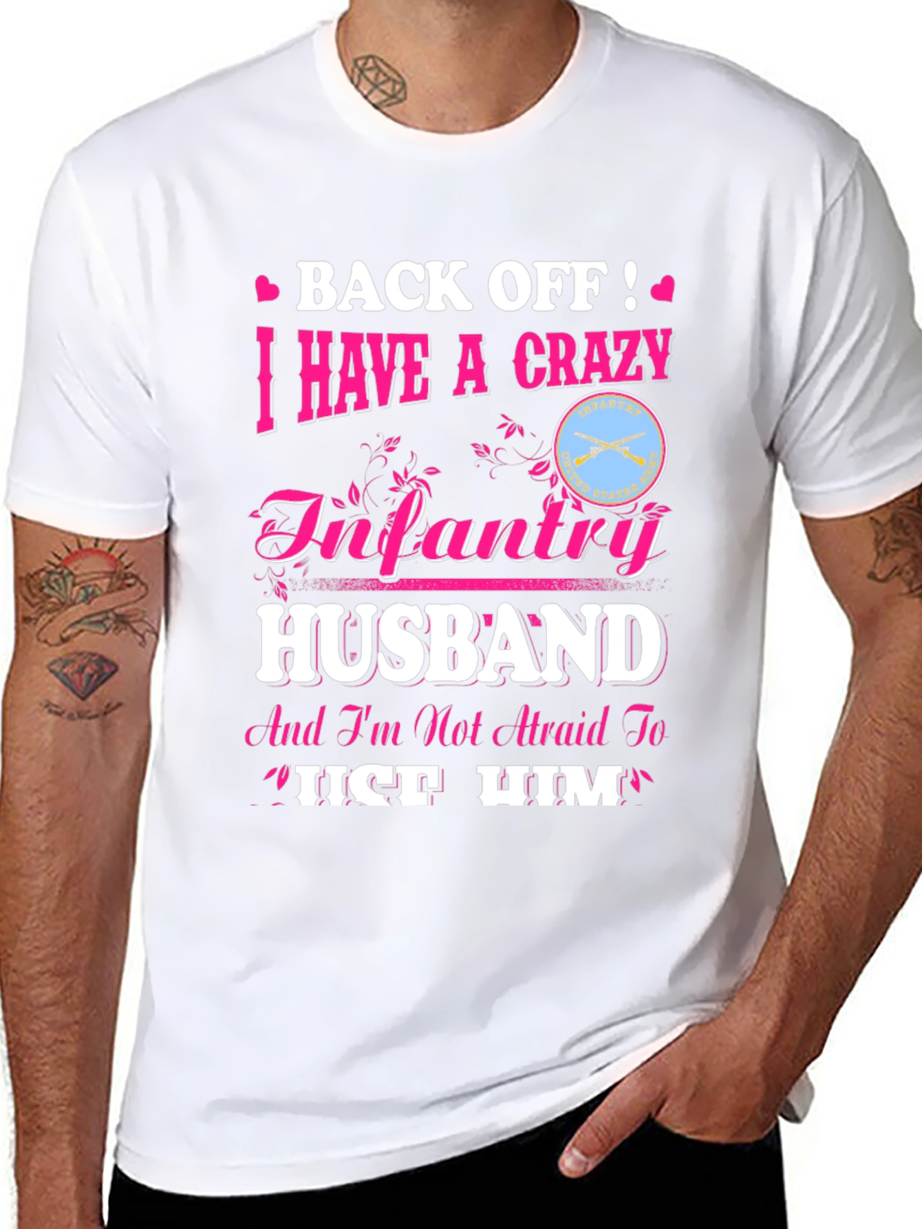 Crazy Infantry Husband Novelty Graphic Tee