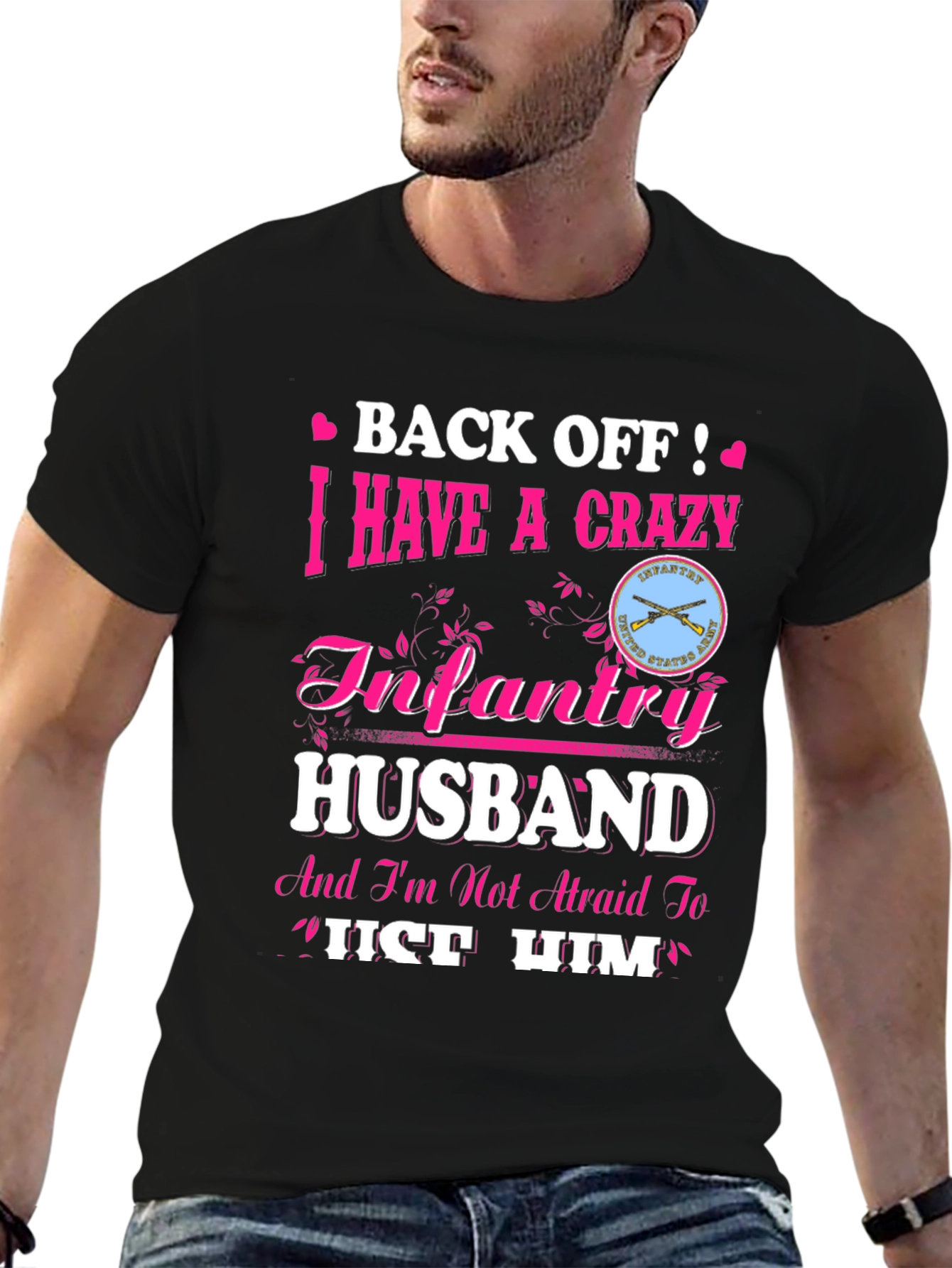 Crazy Infantry Husband Novelty Graphic Tee