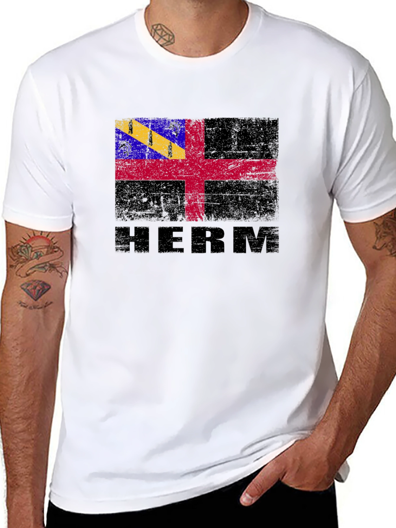 HERM Flag Graphic Tee - Black T-Shirt