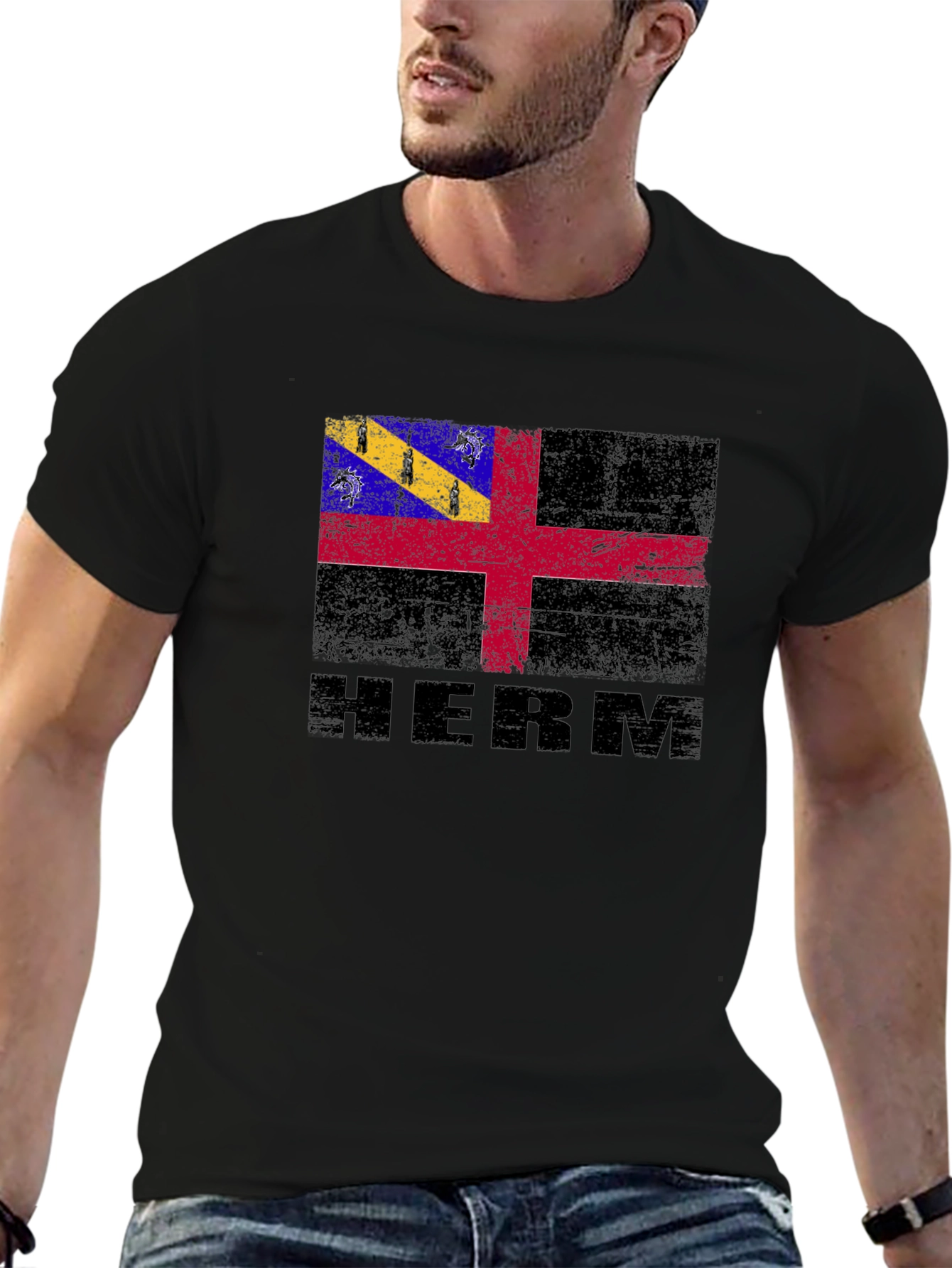 HERM Flag Graphic Tee - Black T-Shirt
