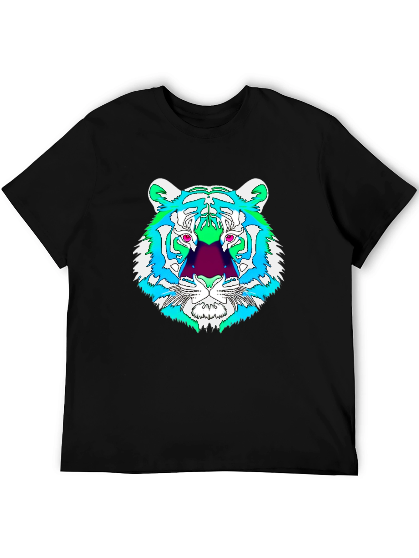 Vibrant Tiger Graphic Tee - Mens Black T-Shirt