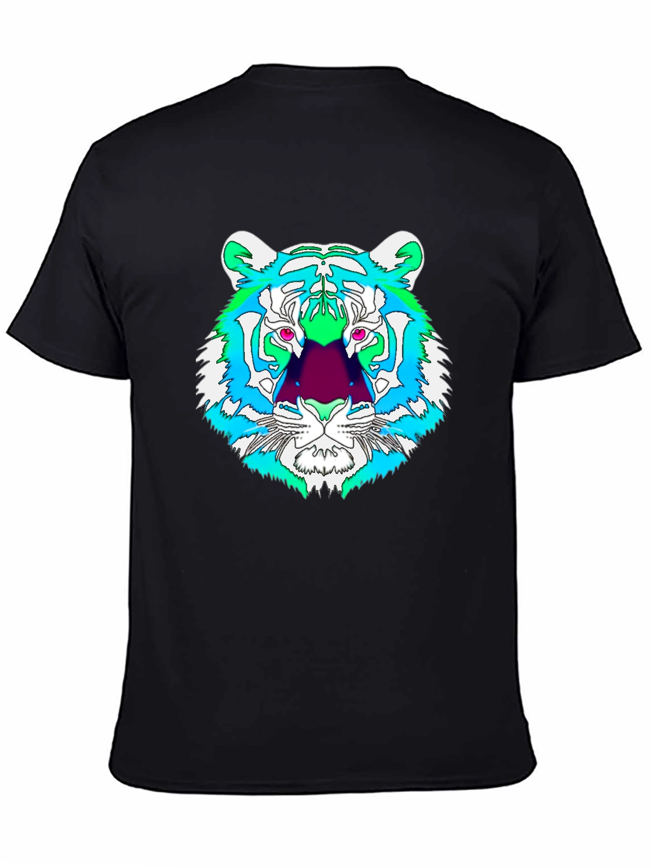 Vibrant Tiger Graphic Tee - Mens Black T-Shirt