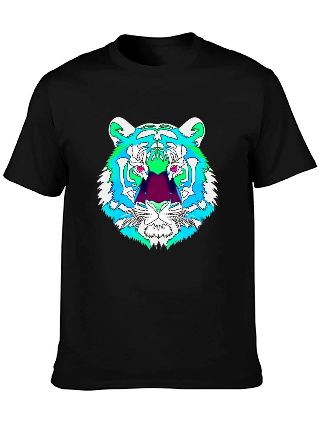 Vibrant Tiger Graphic Tee - Mens Black T-Shirt