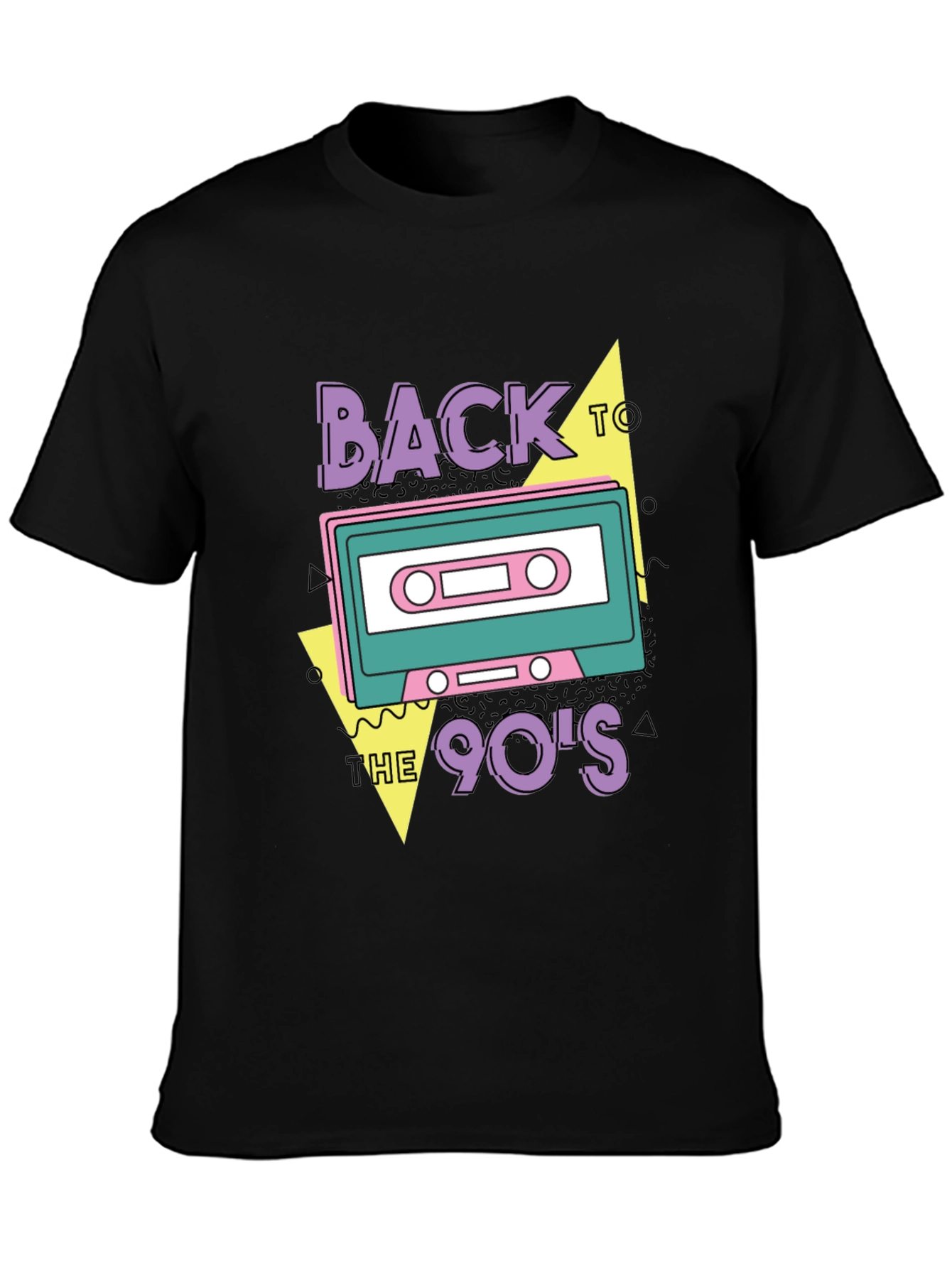Back to the 90s Cassette Tape Black T-Shirt