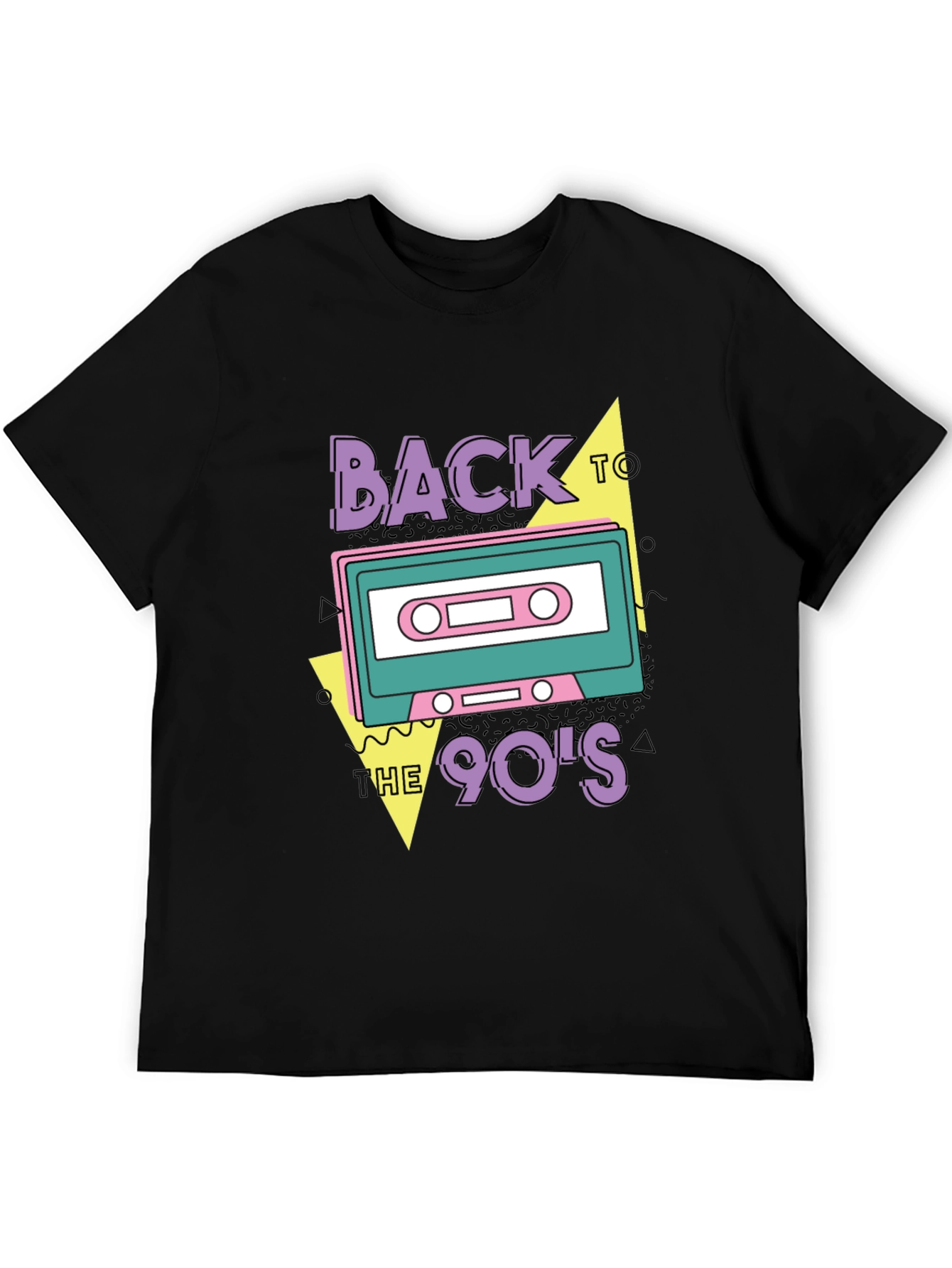 Back to the 90s Cassette Tape Black T-Shirt