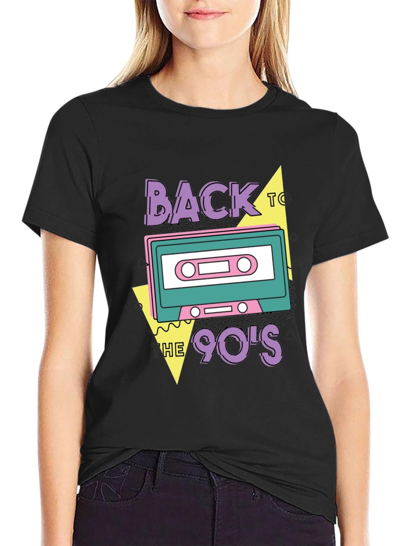 Back to the 90s Cassette Tape Black T-Shirt