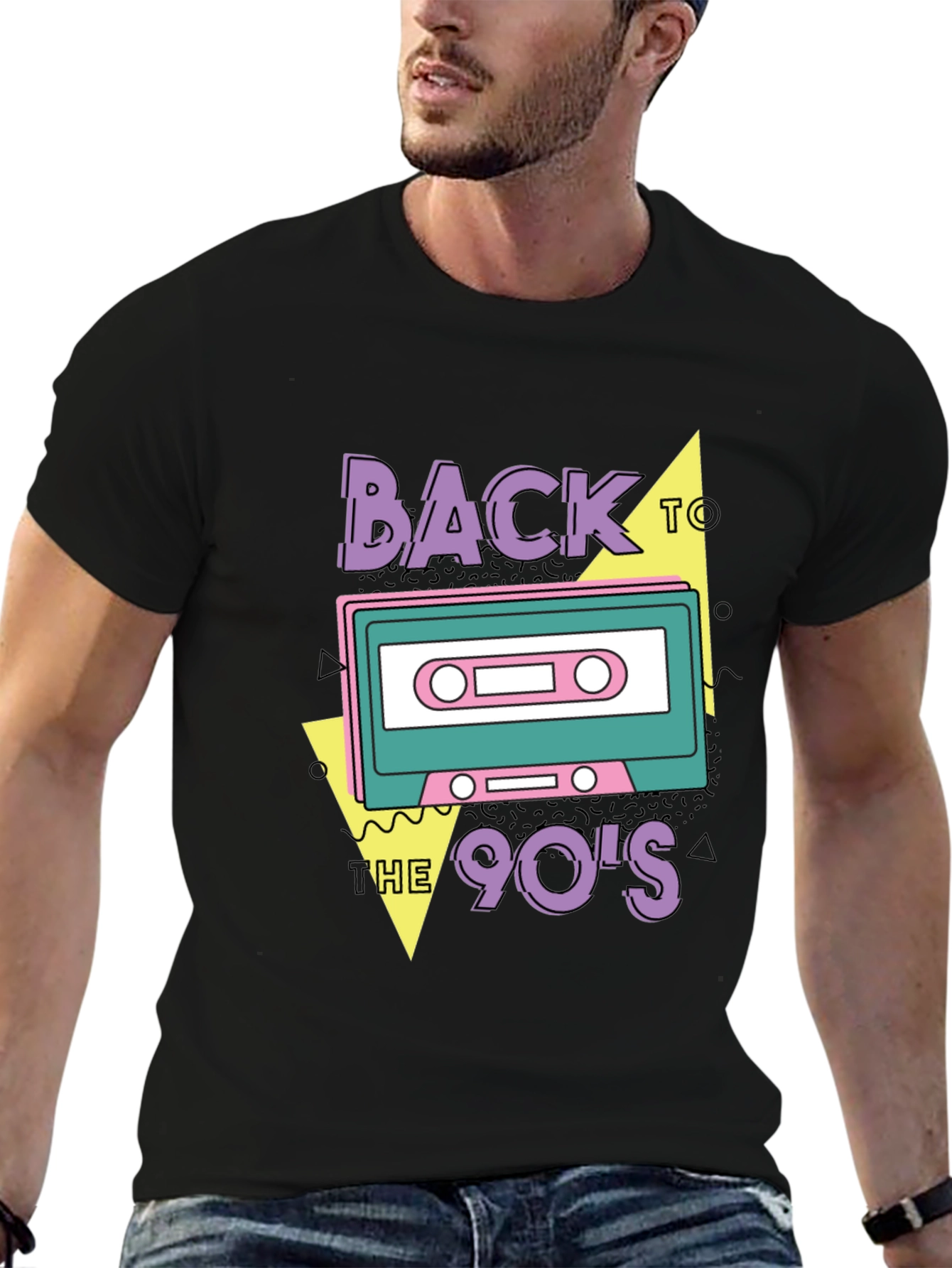 Back to the 90s Cassette Tape Black T-Shirt