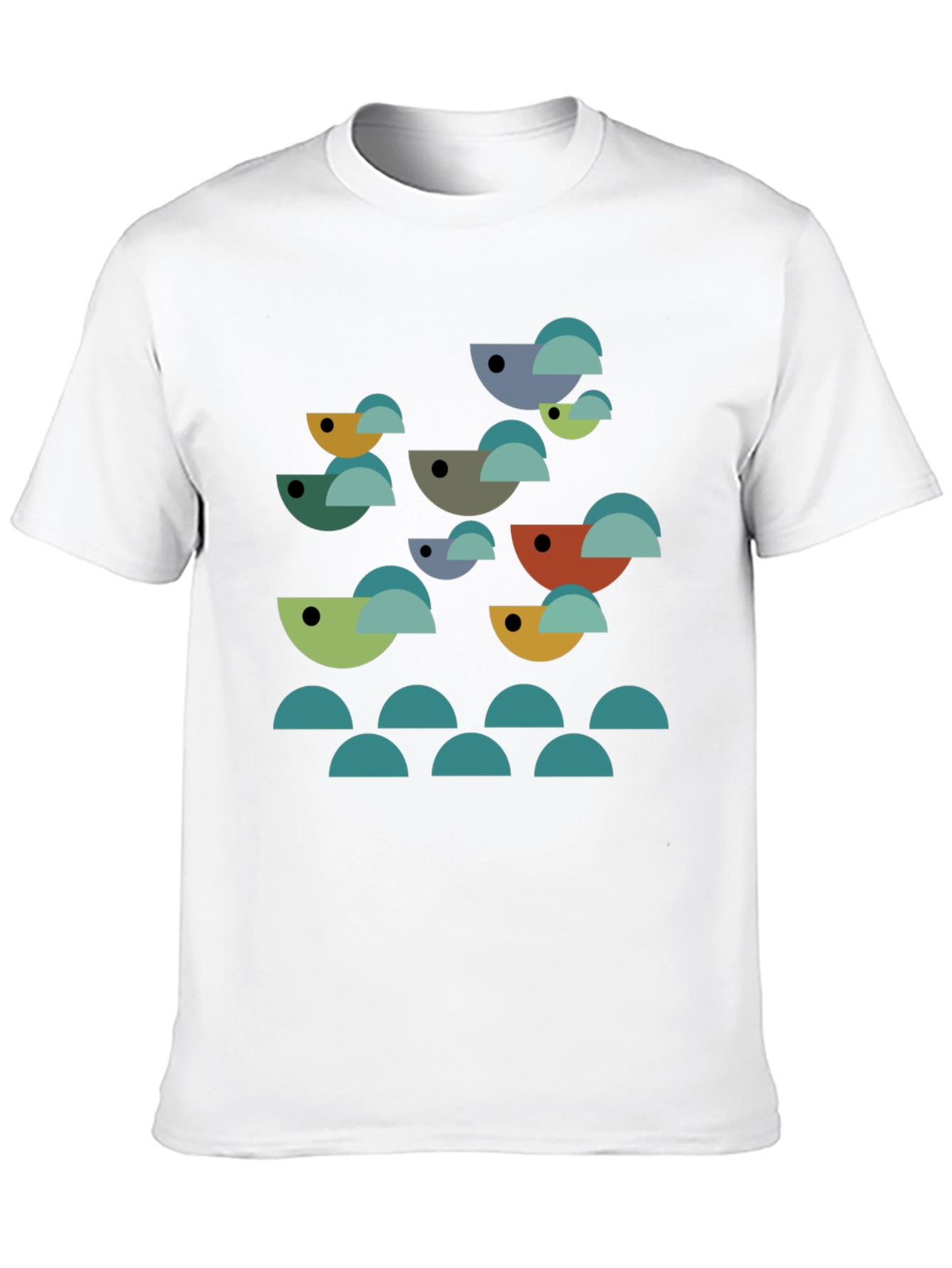 Abstract Geometric Bird Graphic T-Shirt