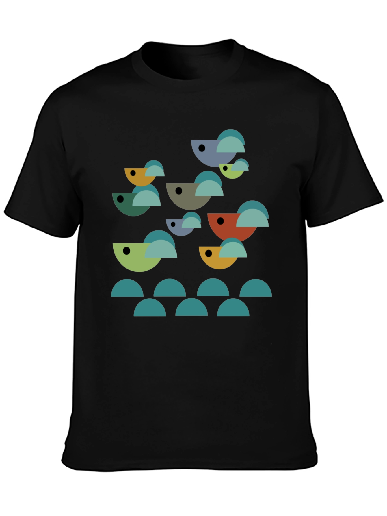 Abstract Geometric Bird Graphic T-Shirt