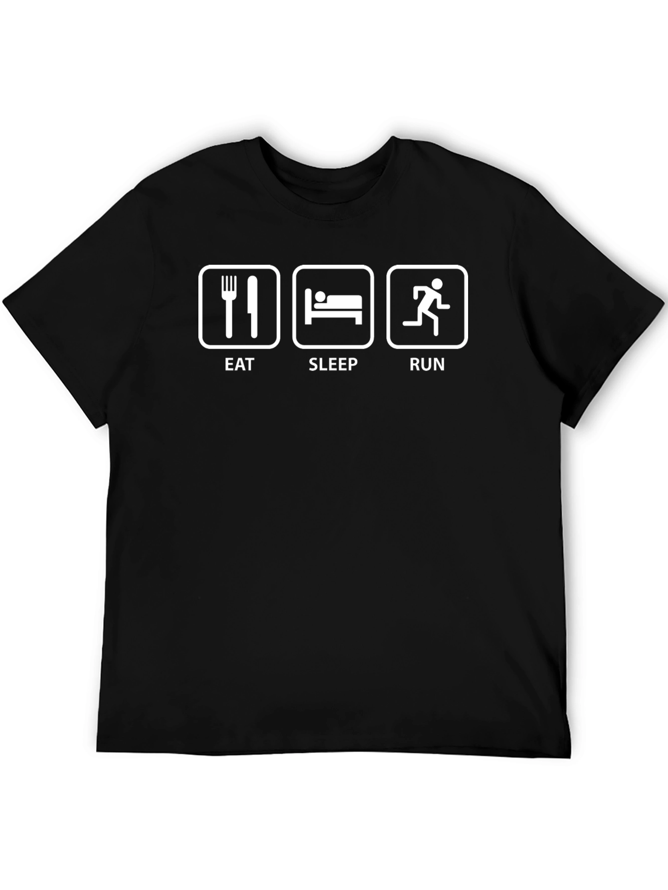 Eat Sleep Run Black T-Shirt Fitness Tee