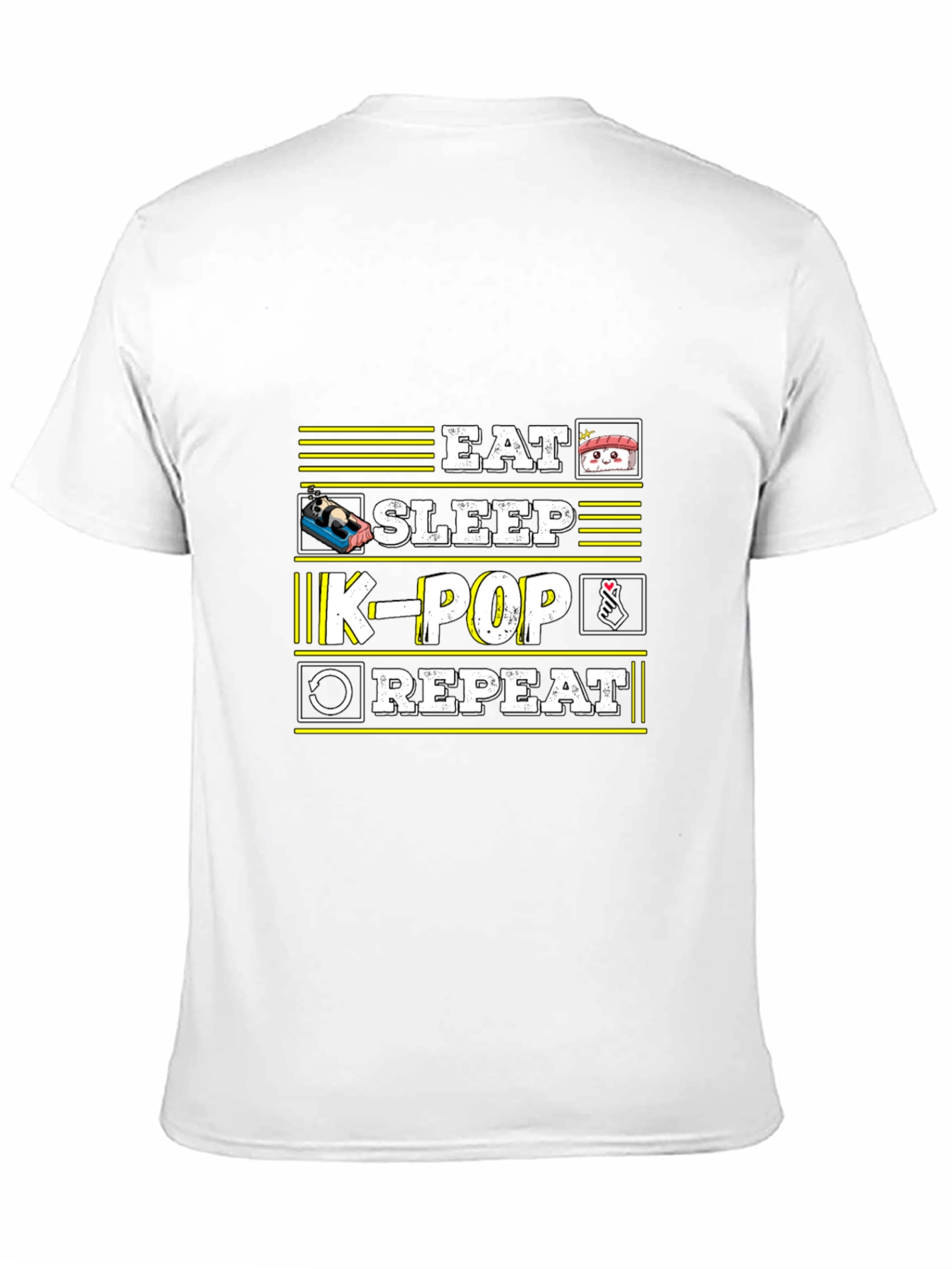 Eat Sleep K-Pop Repeat Black T-Shirt