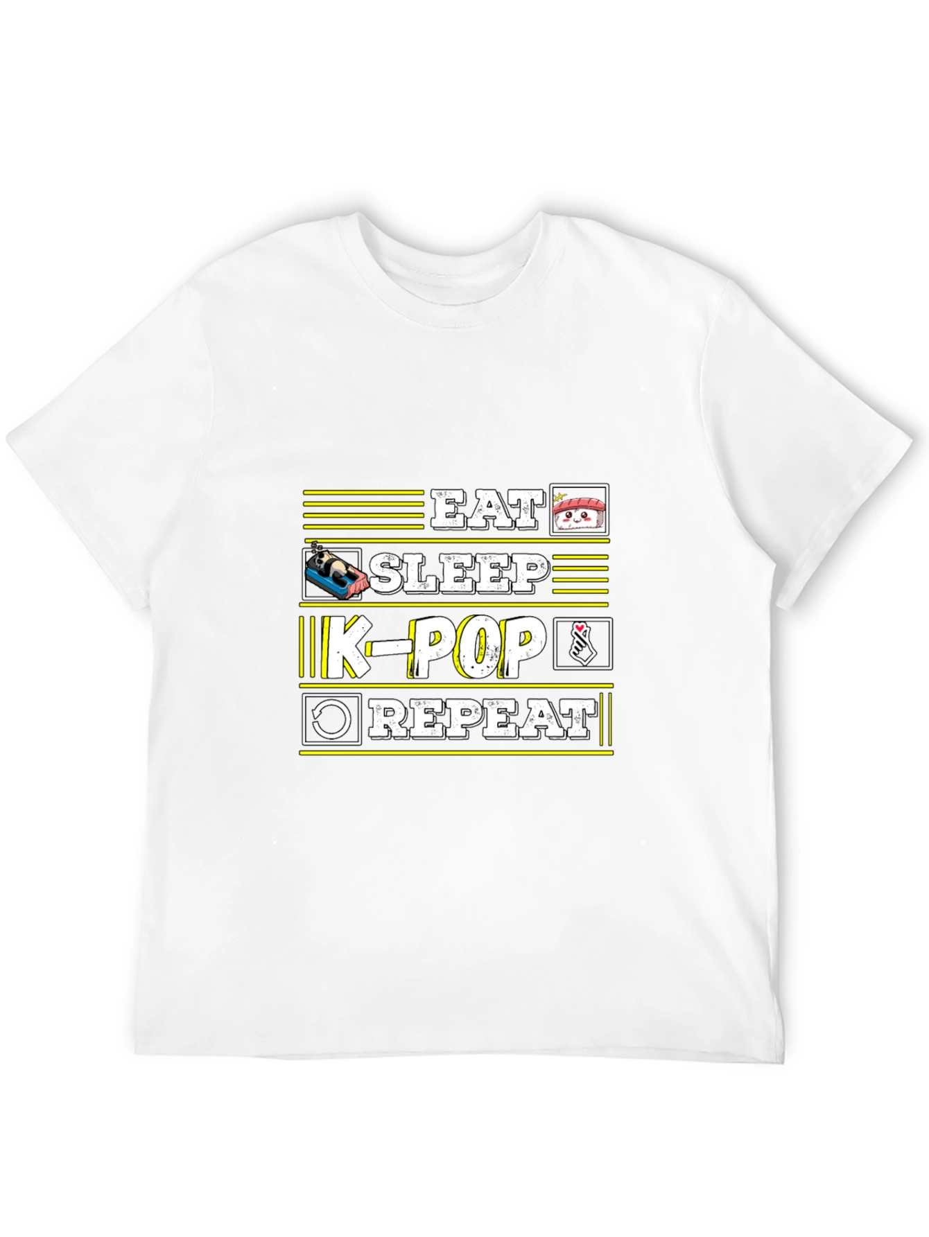 Eat Sleep K-Pop Repeat Black T-Shirt