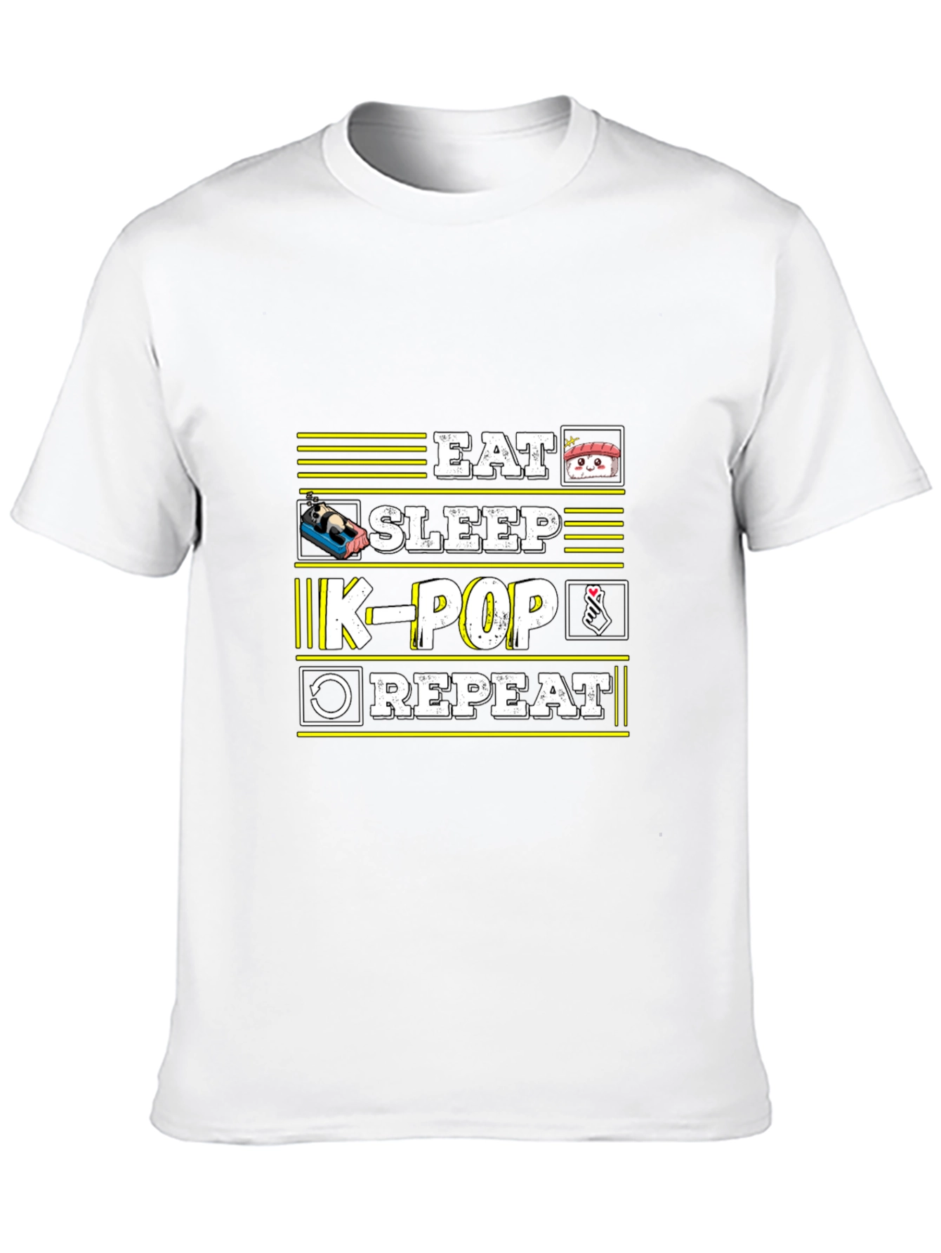 Eat Sleep K-Pop Repeat Black T-Shirt