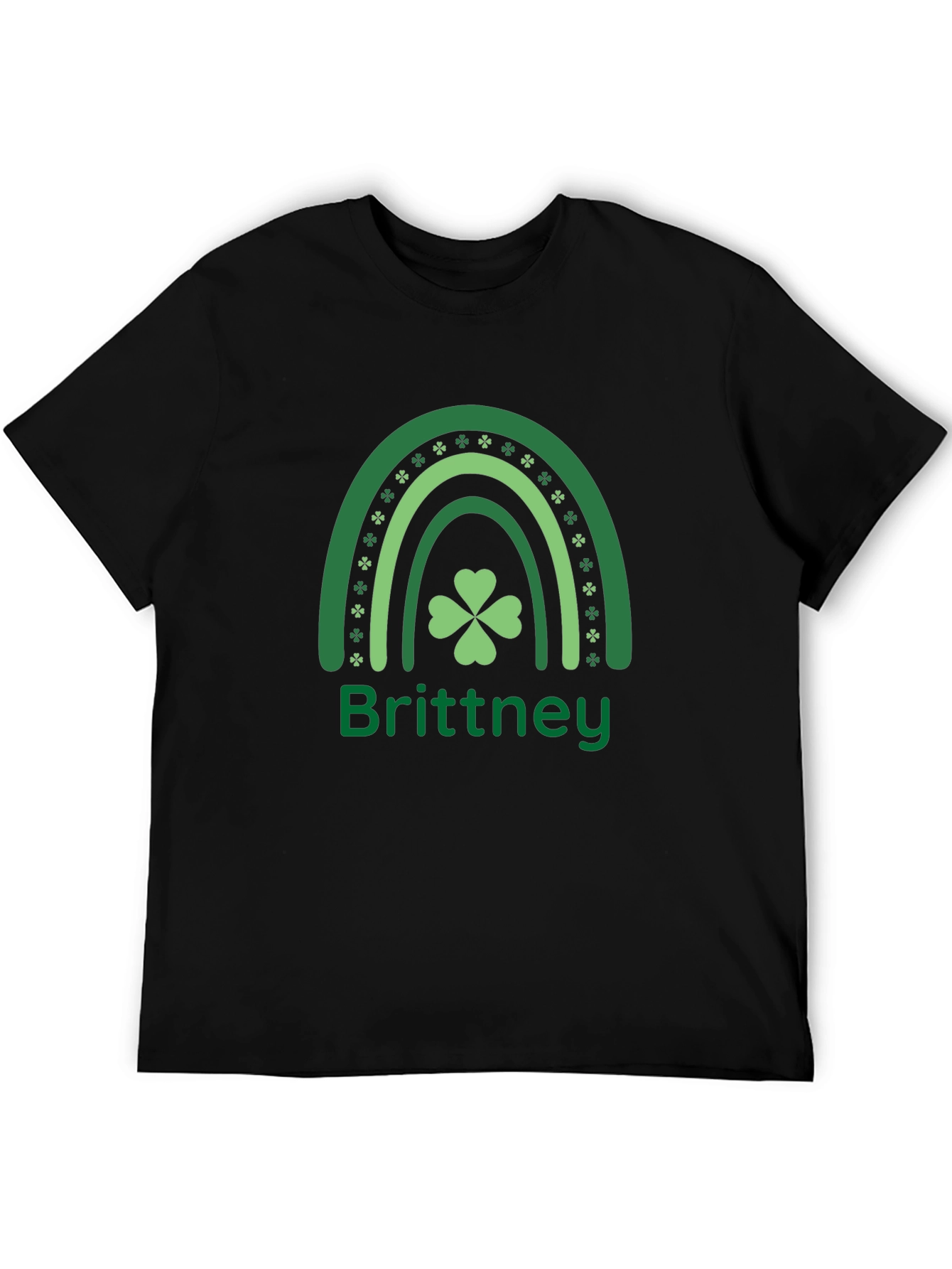 Brittney St. Patricks Day Clover Rainbow T-Shirt