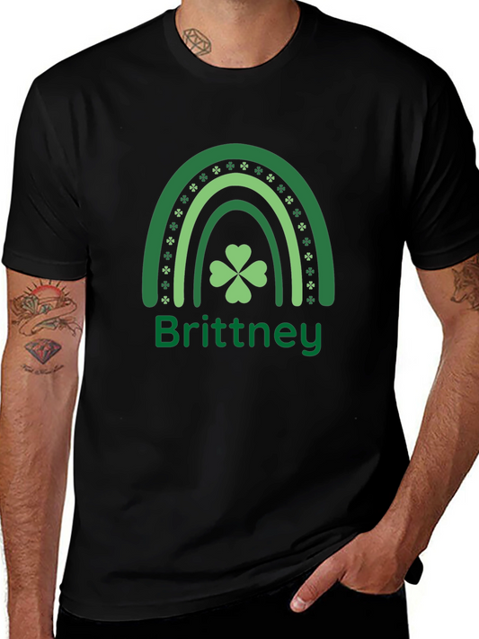 Brittney St. Patricks Day Clover Rainbow T-Shirt