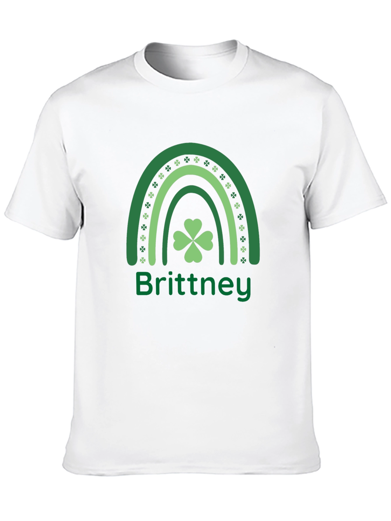 Brittney St. Patricks Day Clover Rainbow T-Shirt