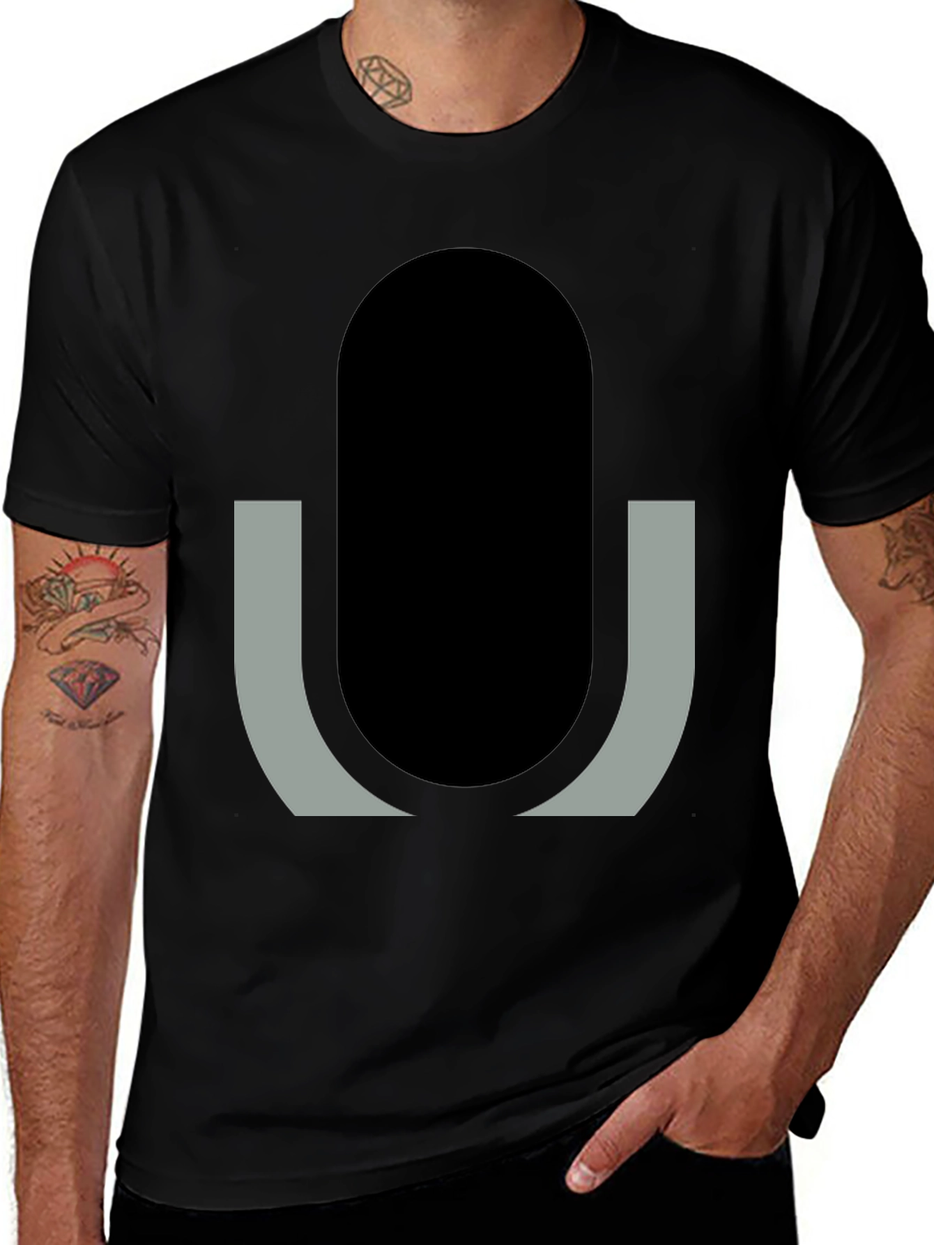Modern Geometric Graphic Tee - Minimalist Design