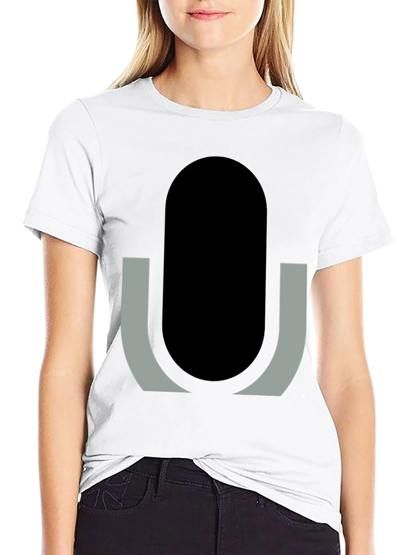 Modern Geometric Graphic Tee - Minimalist Design