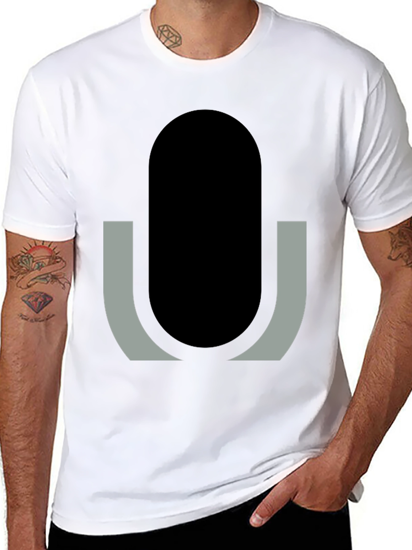 Modern Geometric Graphic Tee - Minimalist Design