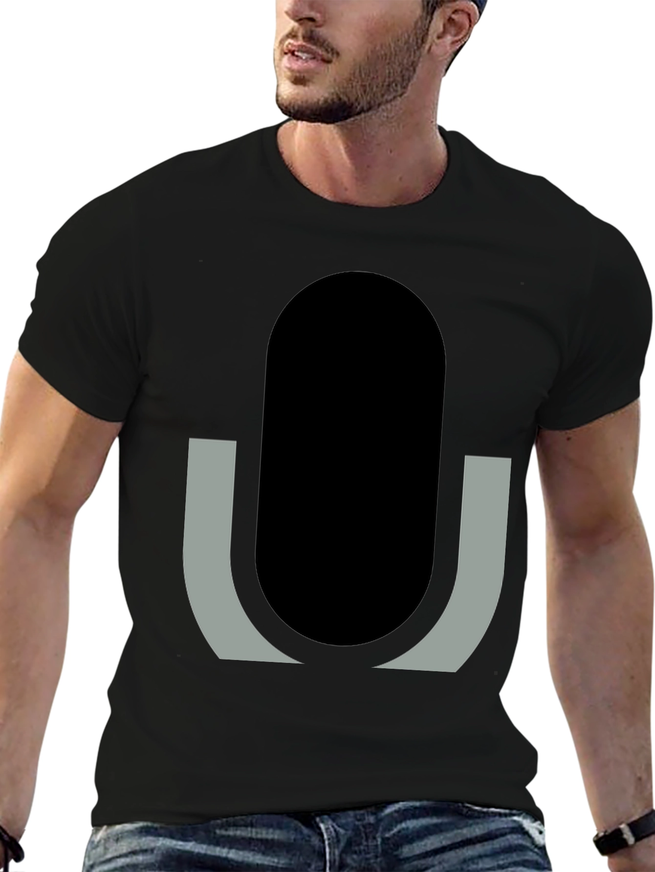 Modern Geometric Graphic Tee - Minimalist Design