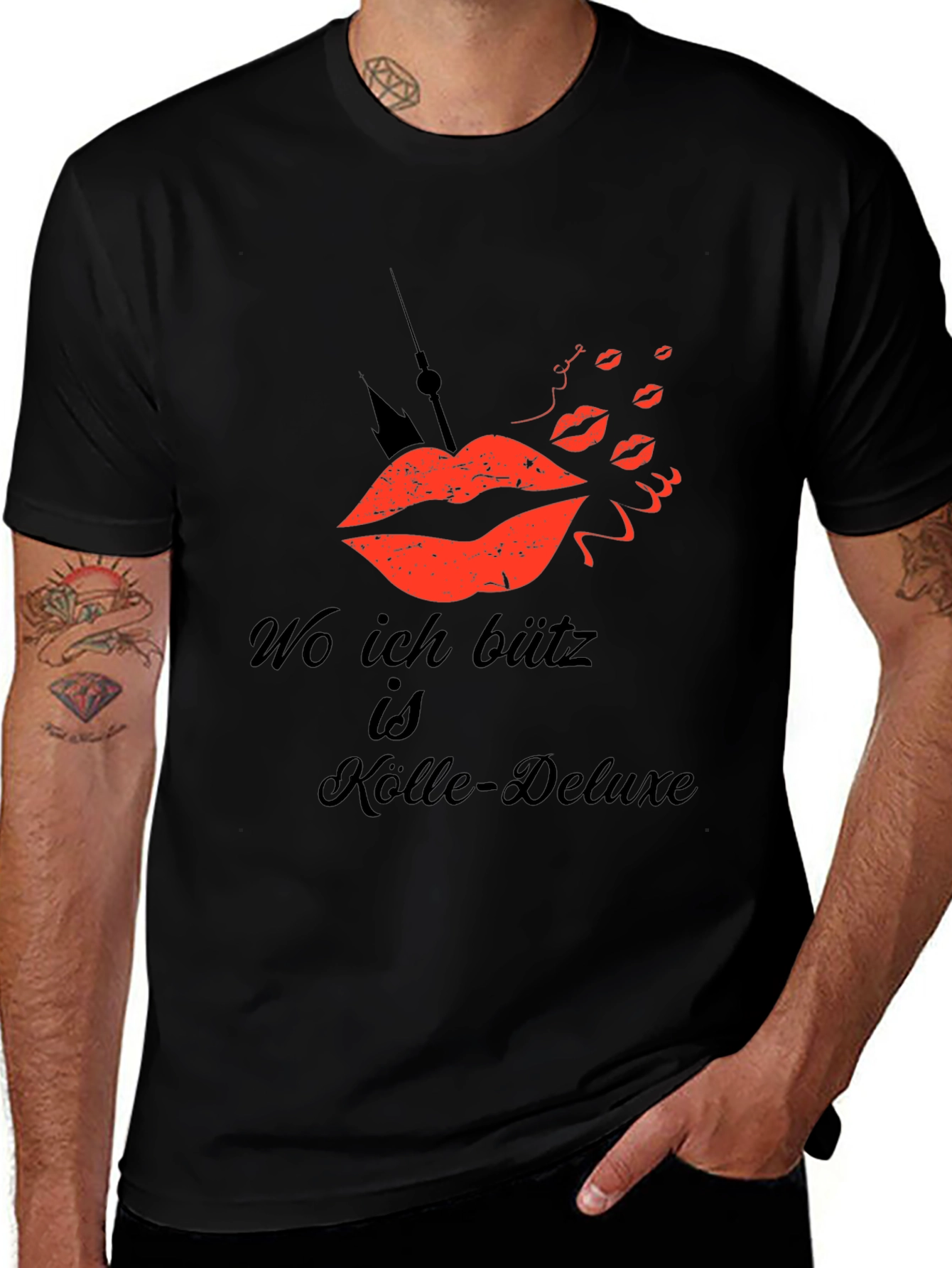 Köln Deluxe Mens Black Graphic Tee