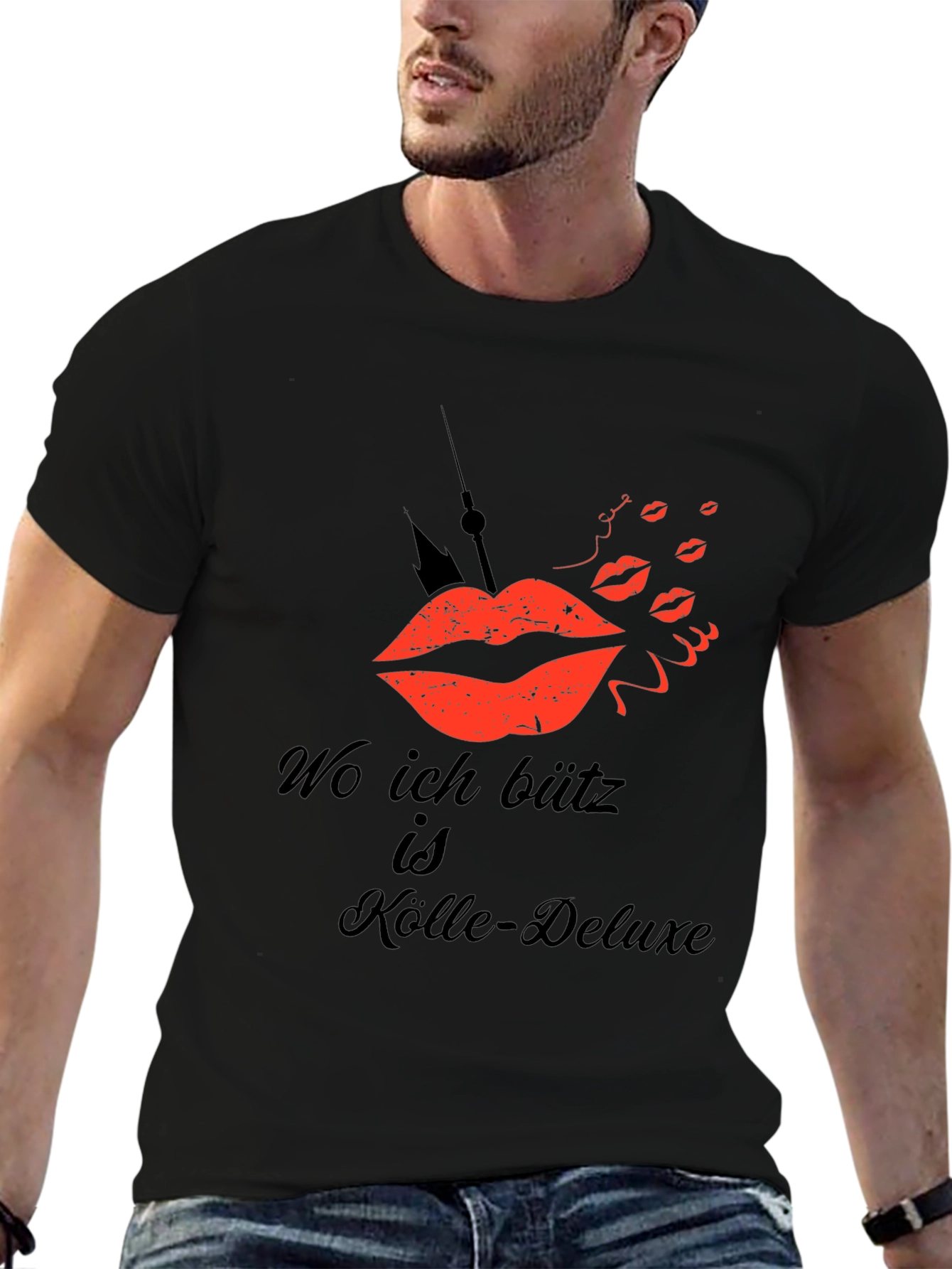 Köln Deluxe Mens Black Graphic Tee