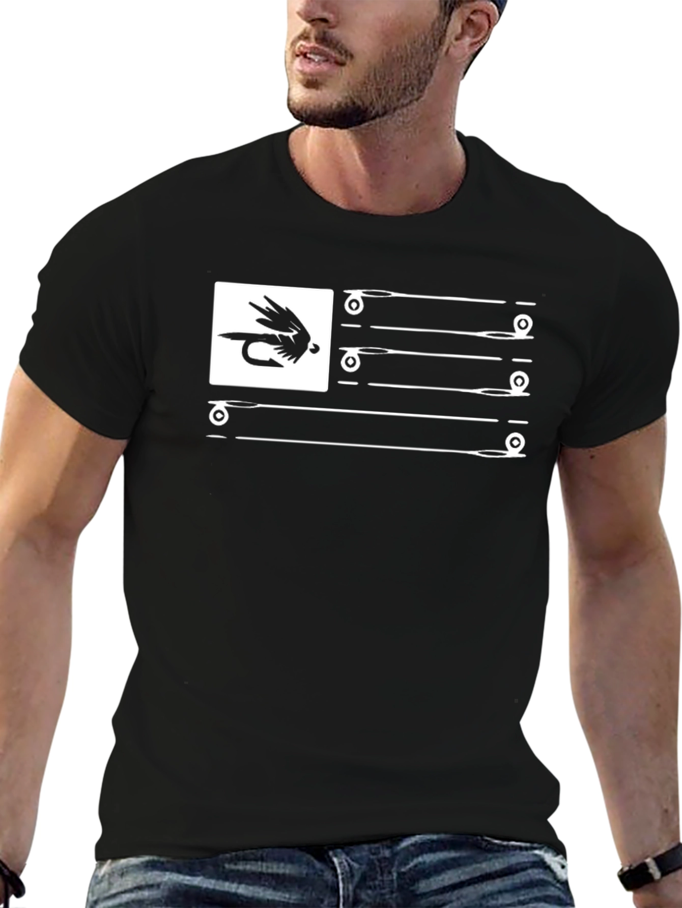 Fishing Fly USA Flag T-Shirt