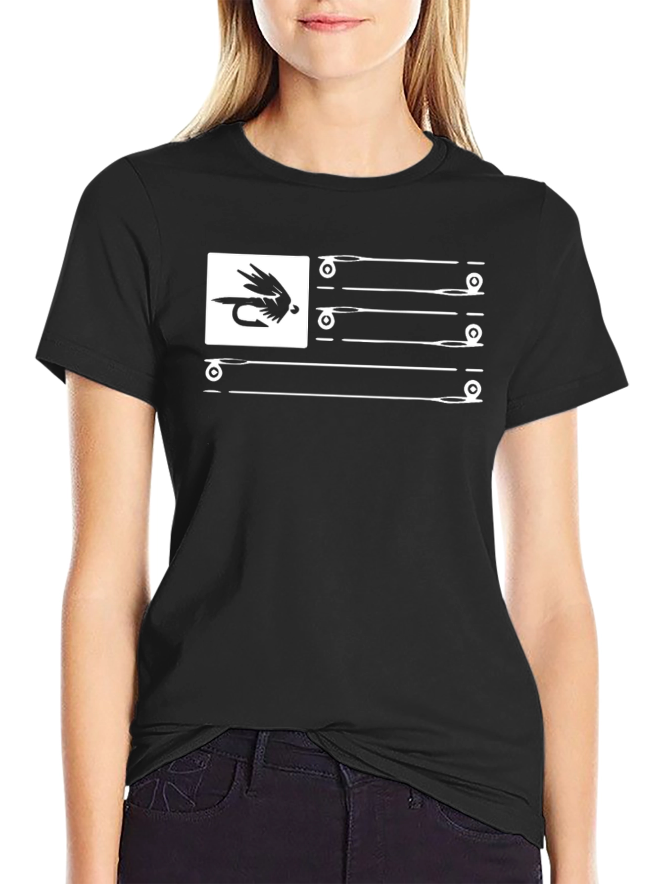 Fishing Fly USA Flag T-Shirt