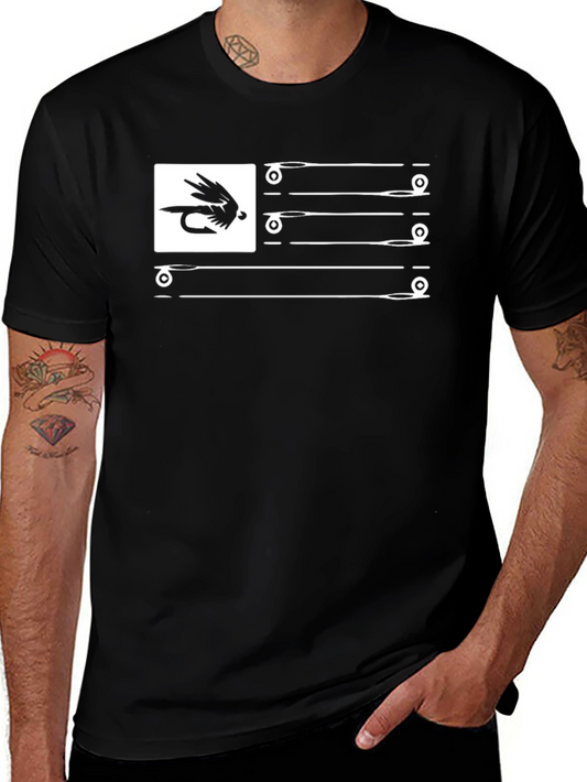 Fishing Fly USA Flag T-Shirt
